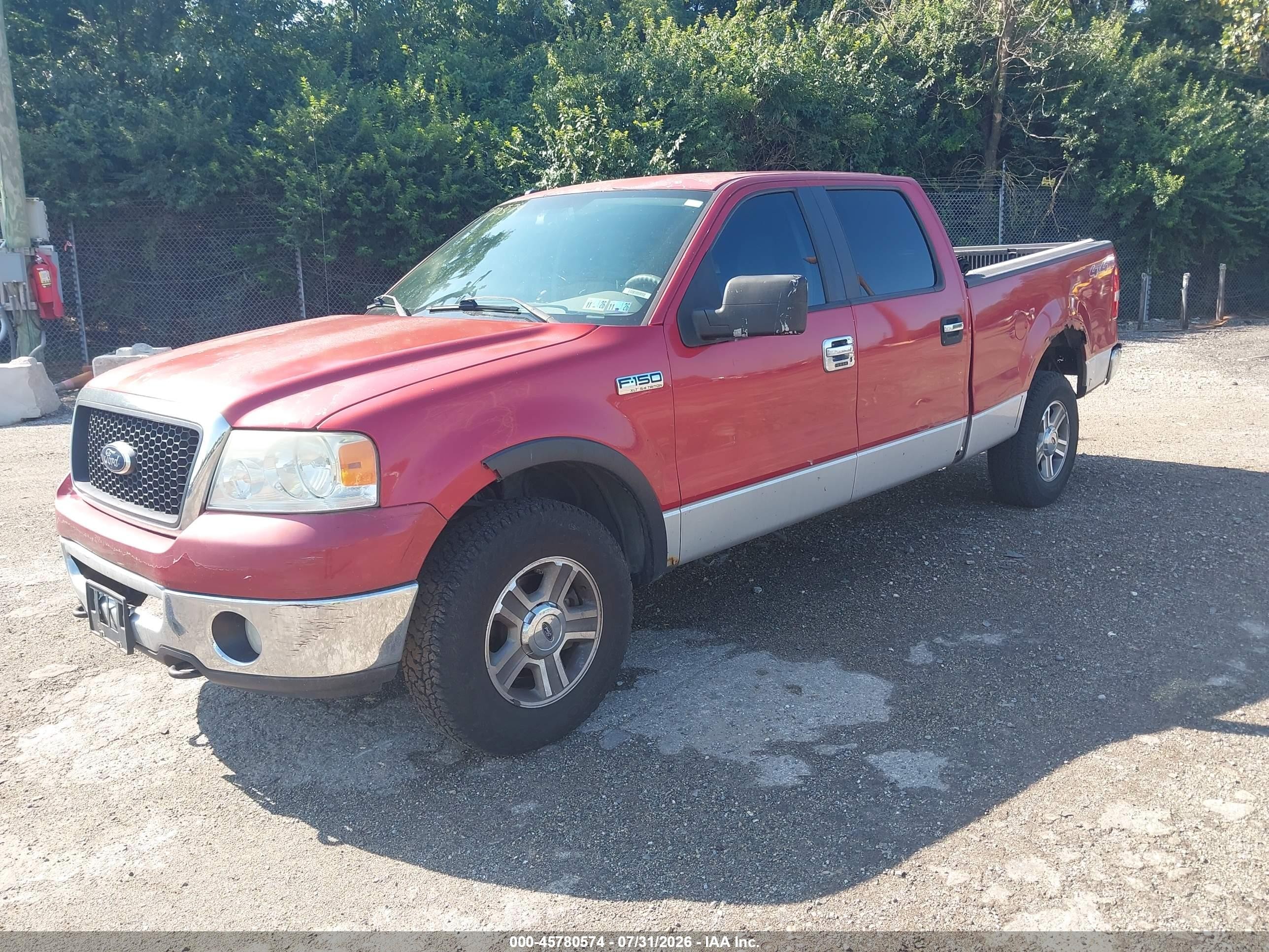 2007 Ford F-150 Fx4/lariat/xlt Red vin: 1FTPW14V37FA74612
