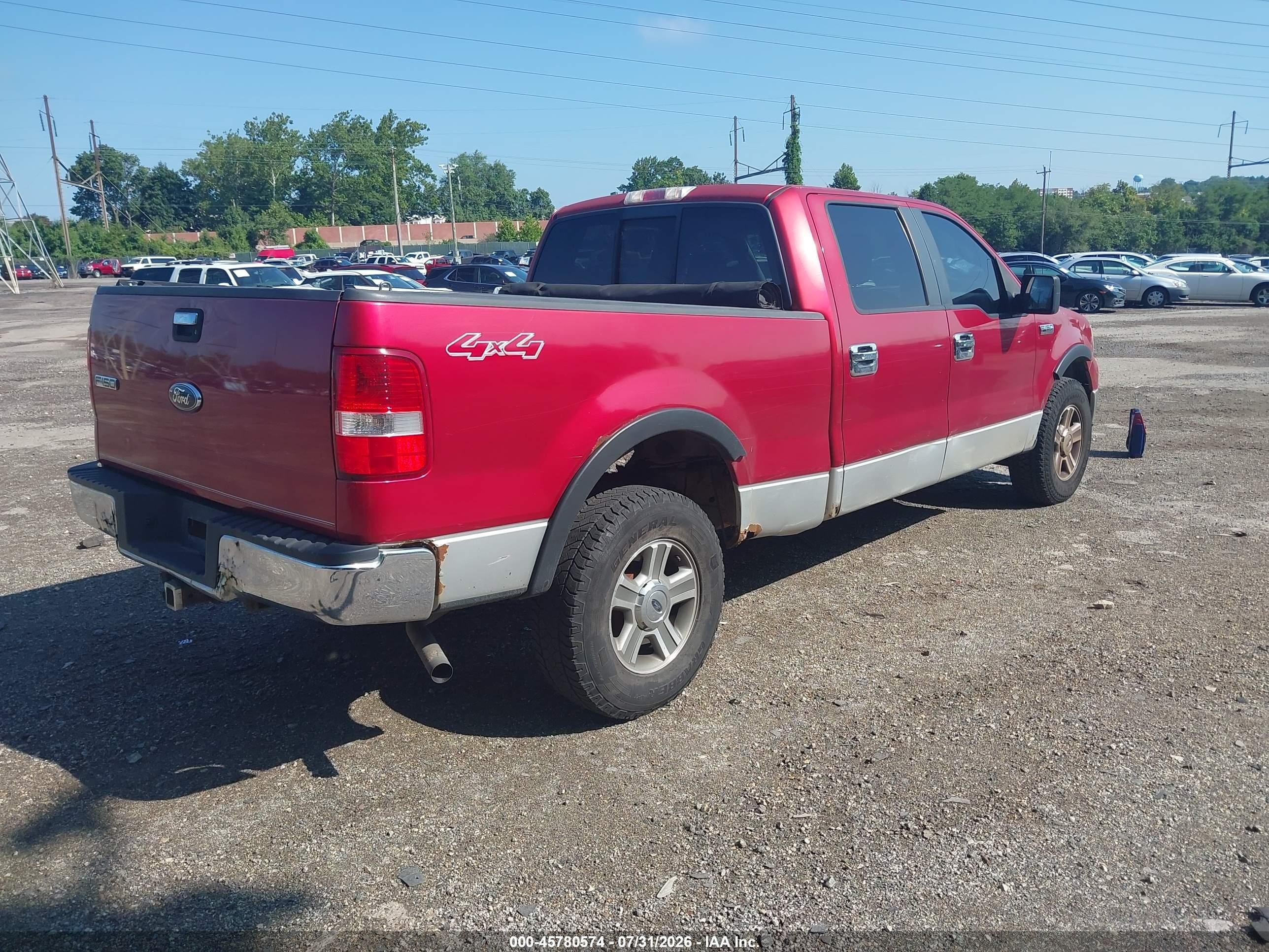 2007 Ford F-150 Fx4/lariat/xlt Red vin: 1FTPW14V37FA74612
