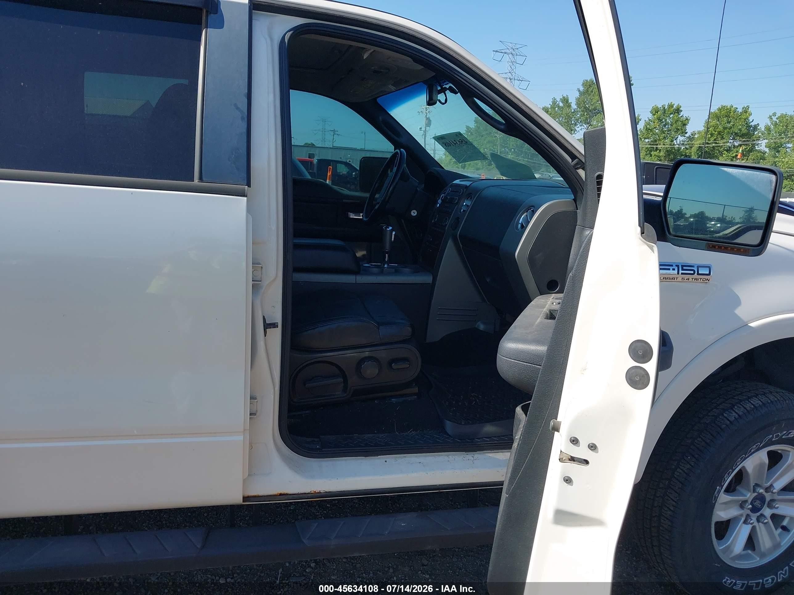 2008 Ford F-150 Lariat White vin: 1FTPW14V38FA50070