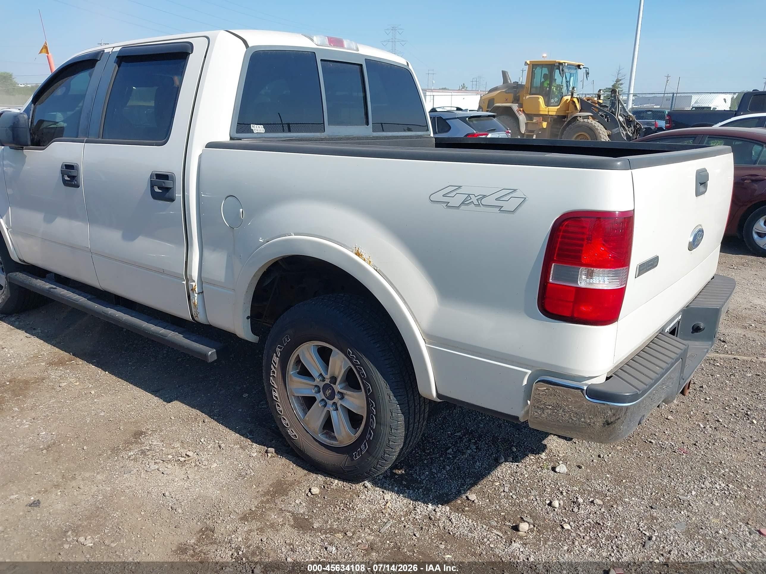 2008 Ford F-150 Lariat White vin: 1FTPW14V38FA50070