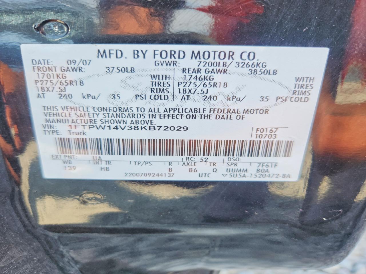 2008 Ford F150 Supercrew Черный vin: 1FTPW14V38KB72029