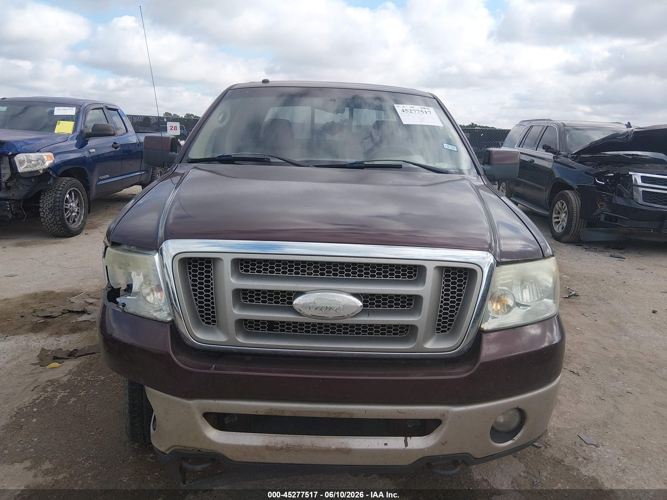 2008 Ford F-150 60th Anniversary/fx4/king Ranch/lariat/xlt Maroon vin: 1FTPW14V38KC54178