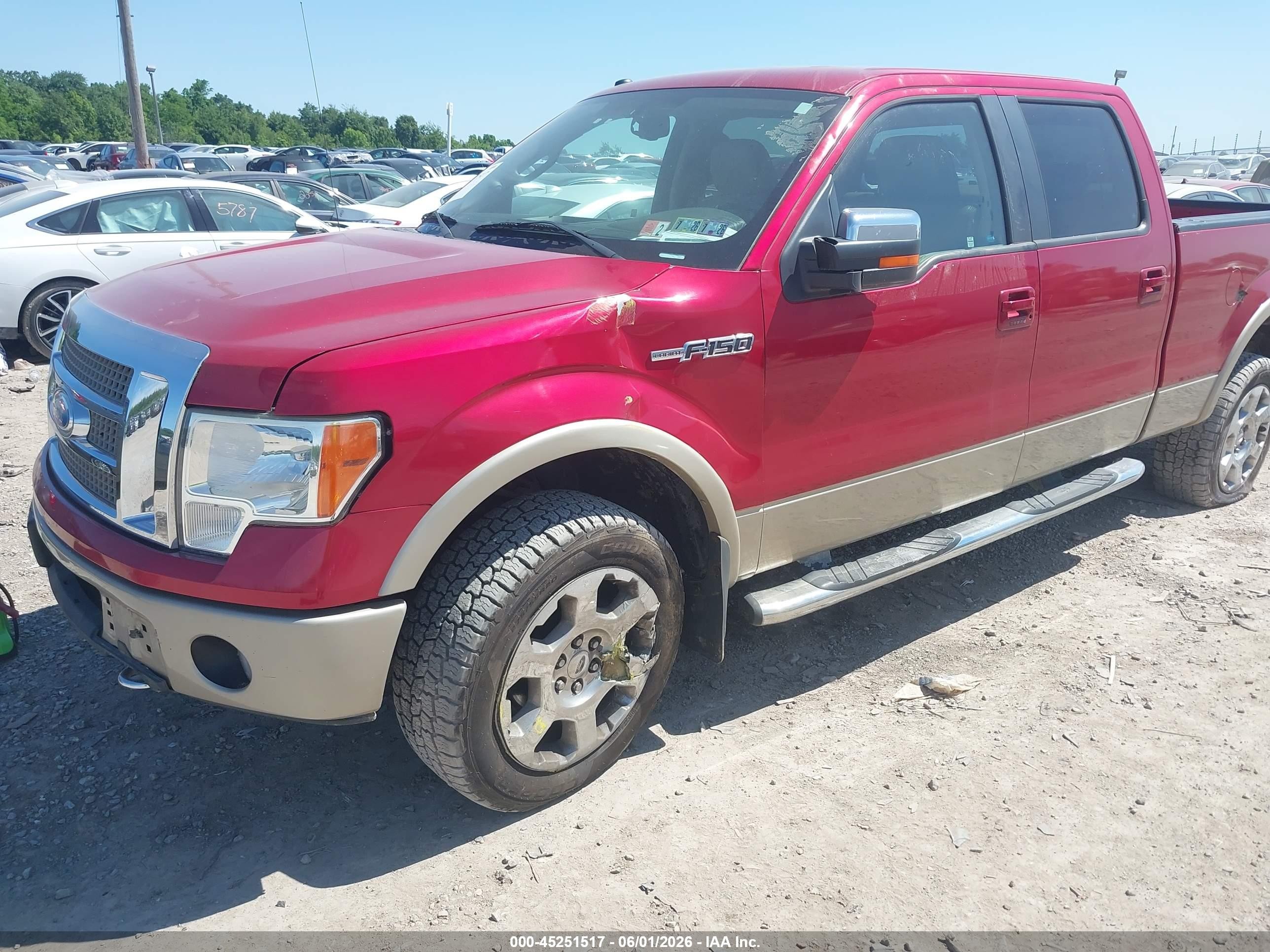 2009 Ford F-150 Lariat Красный vin: 1FTPW14V39FA62138