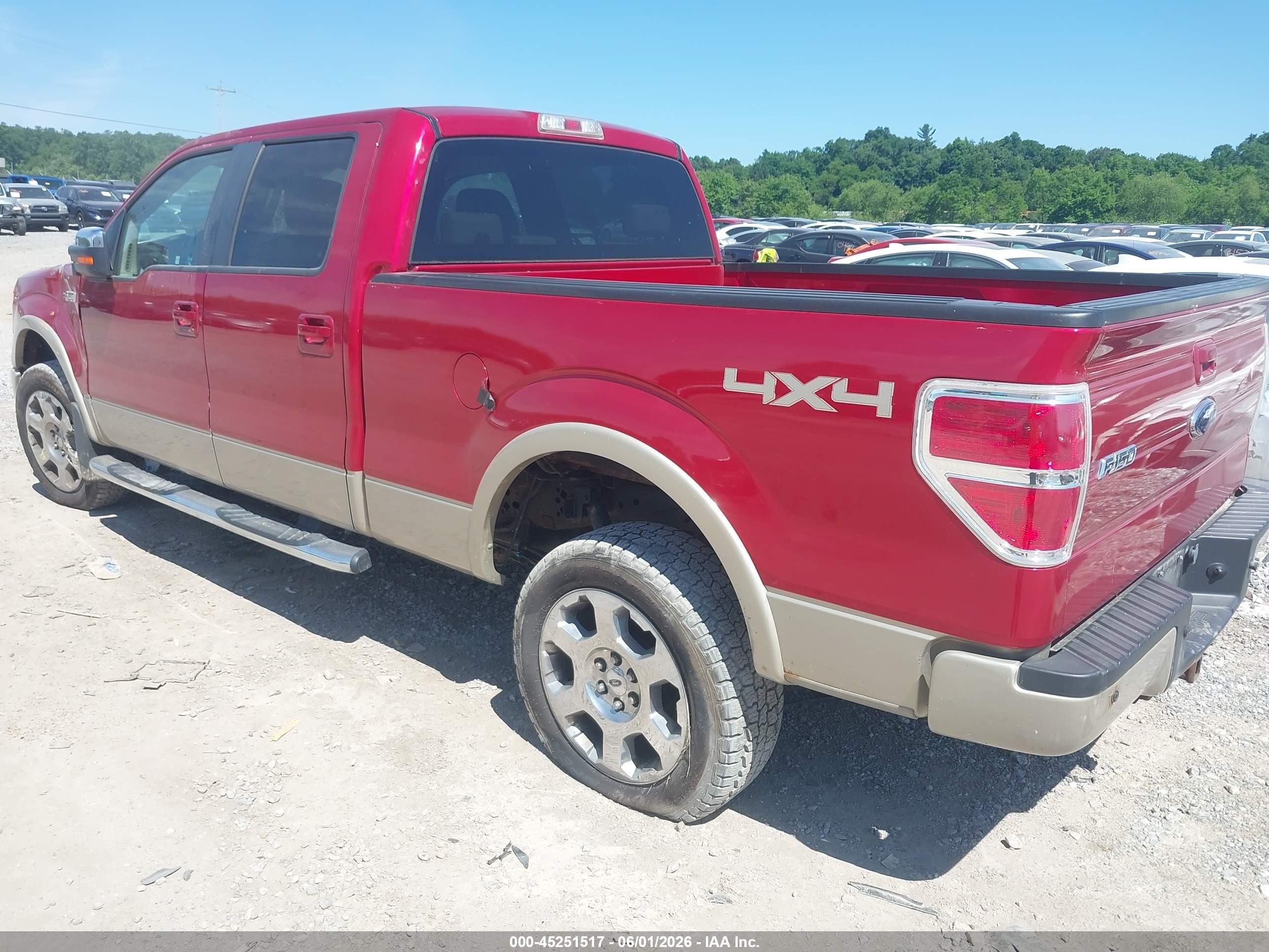 2009 Ford F-150 Lariat Красный vin: 1FTPW14V39FA62138