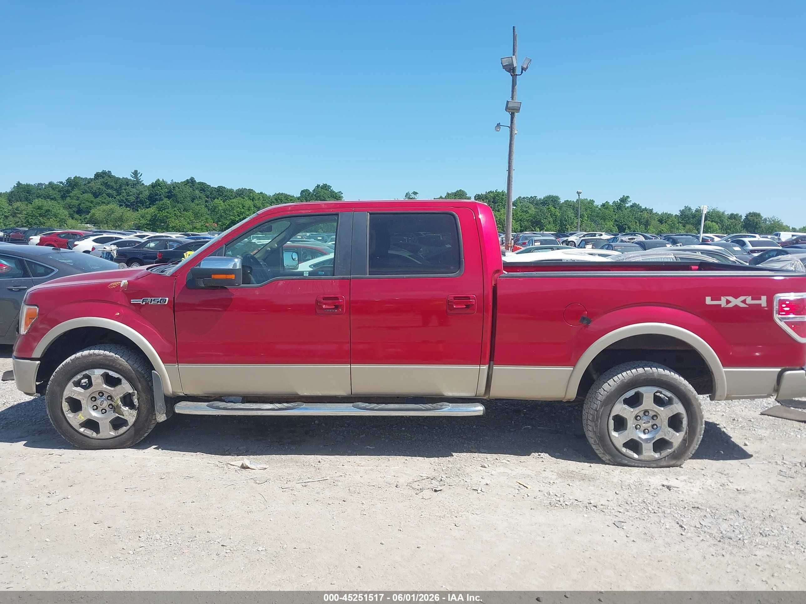 2009 Ford F-150 Lariat Красный vin: 1FTPW14V39FA62138