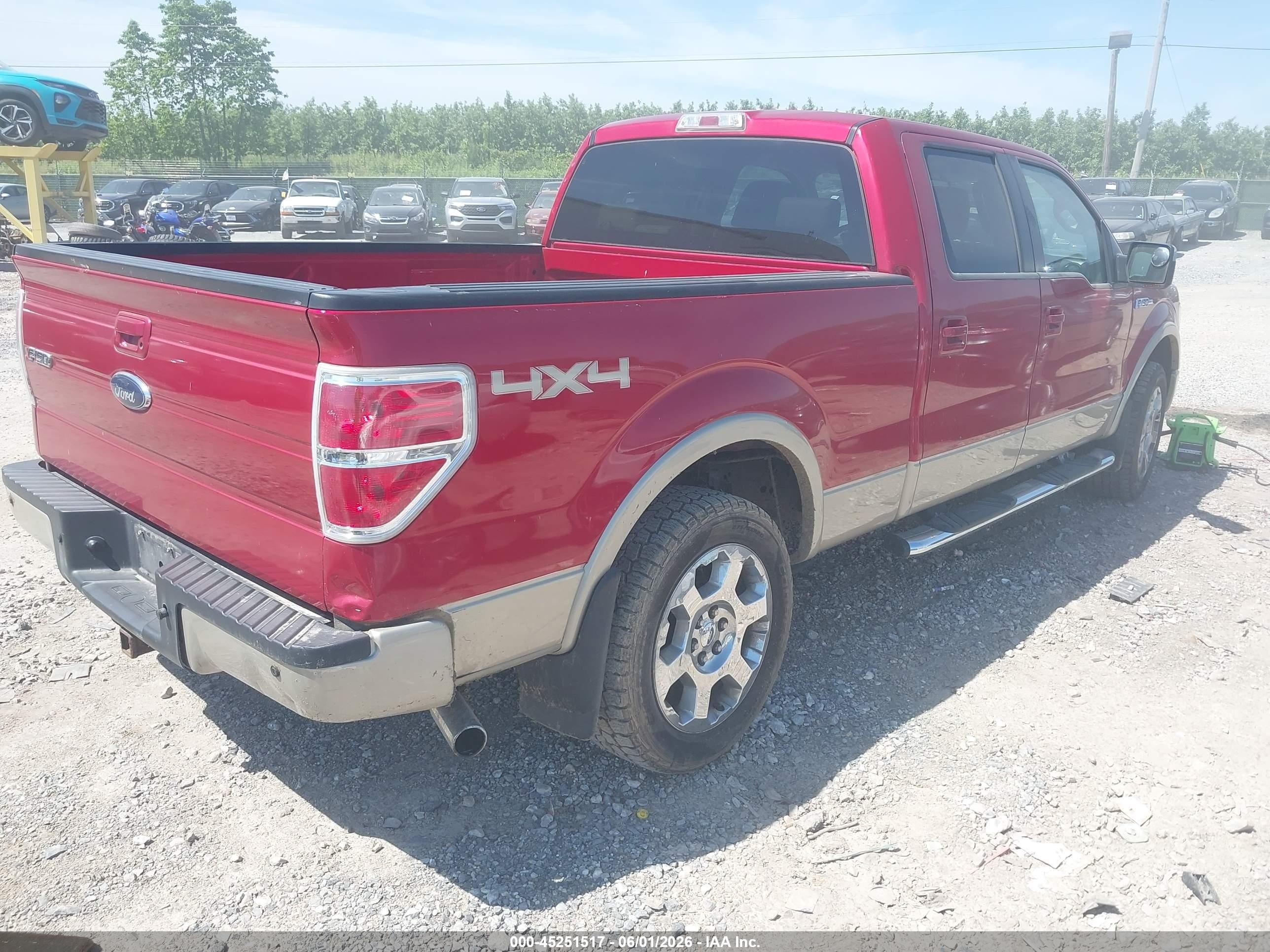 2009 Ford F-150 Lariat Красный vin: 1FTPW14V39FA62138