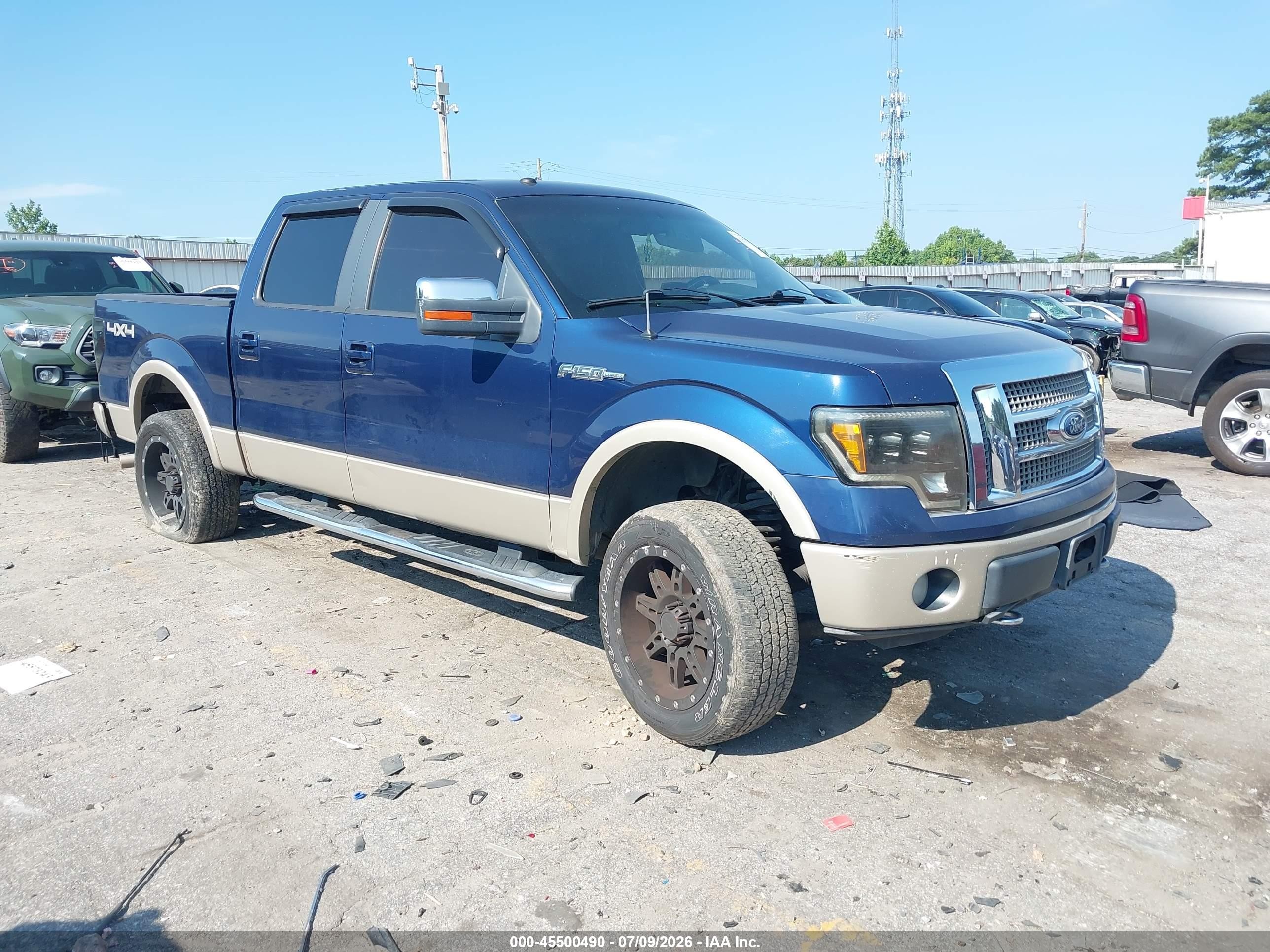 2009 Ford F-150 Lariat Blue vin: 1FTPW14V39FB46153
