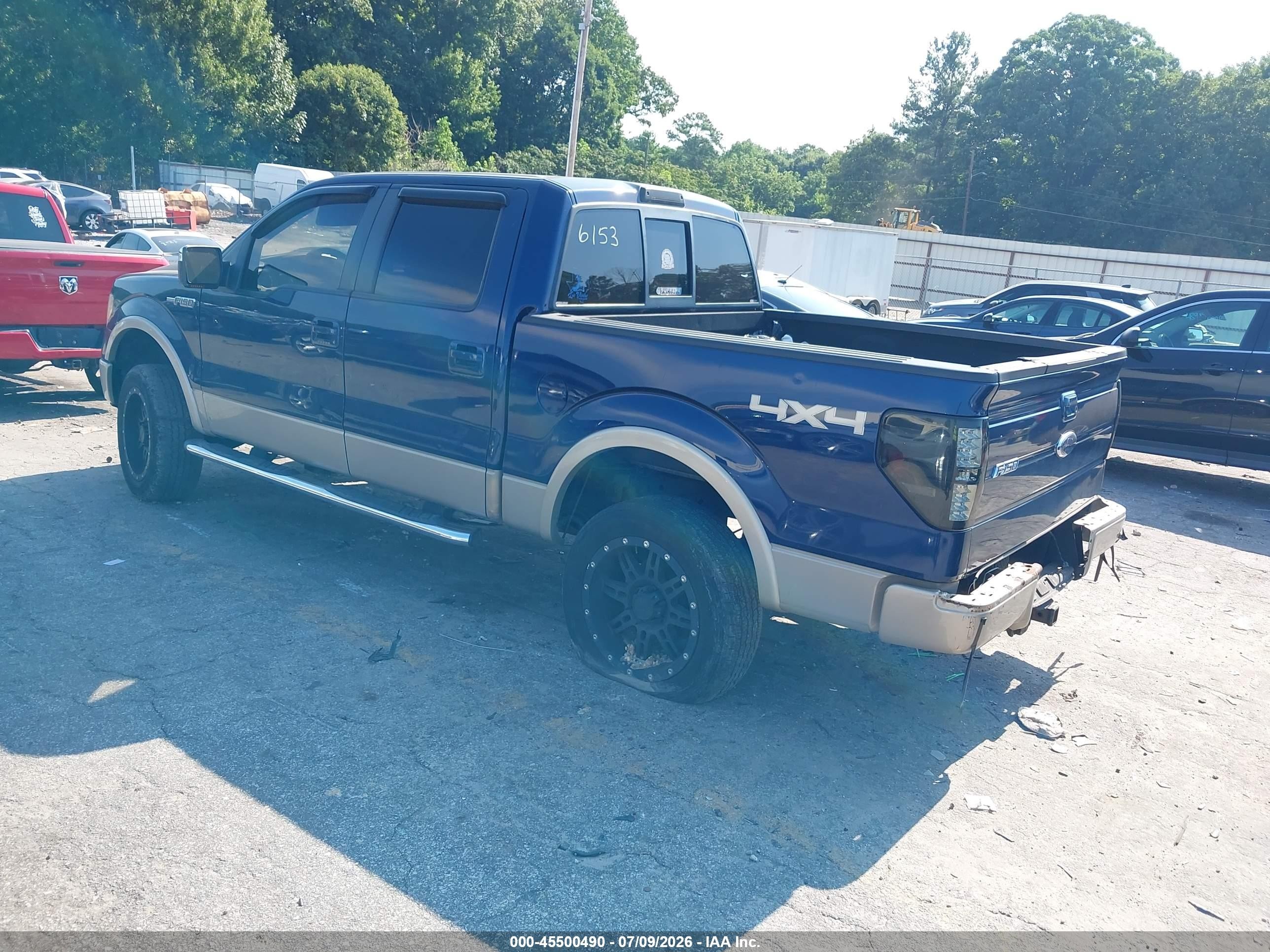 2009 Ford F-150 Lariat Blue vin: 1FTPW14V39FB46153