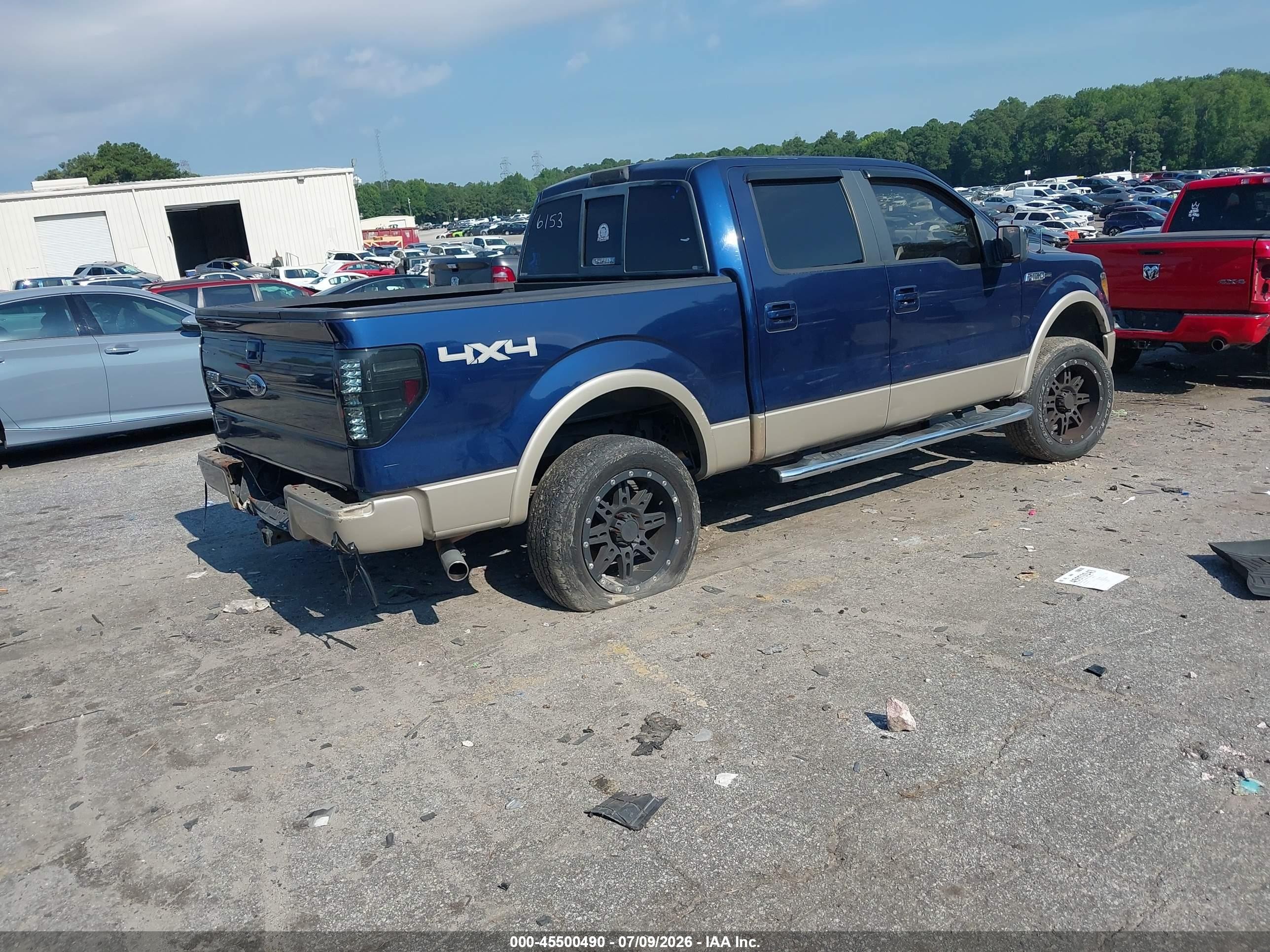 2009 Ford F-150 Lariat Blue vin: 1FTPW14V39FB46153