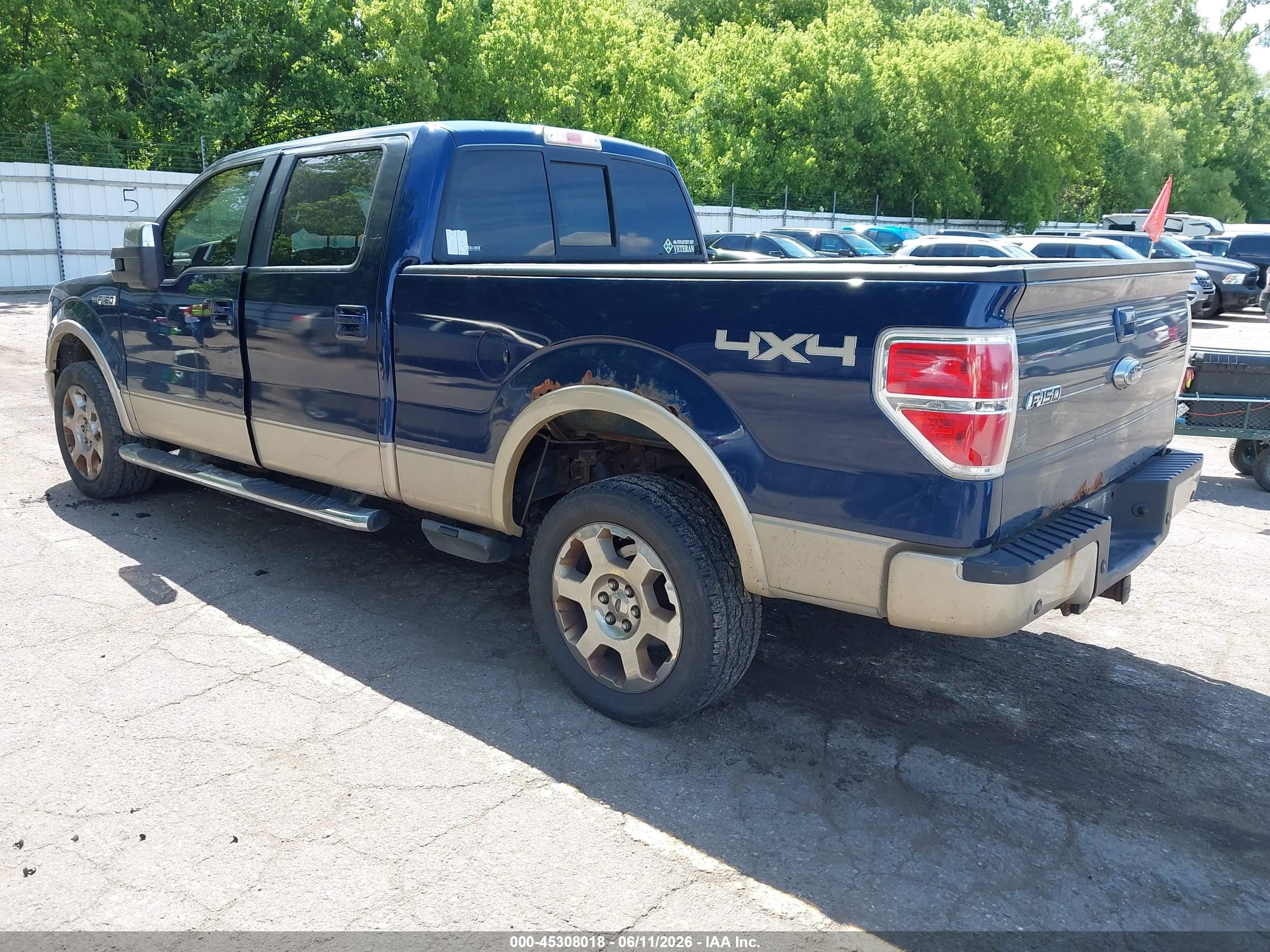 2009 Ford F-150 Fx4/king Ranch/lariat/platinum/xl/xlt Blue vin: 1FTPW14V39FB47433