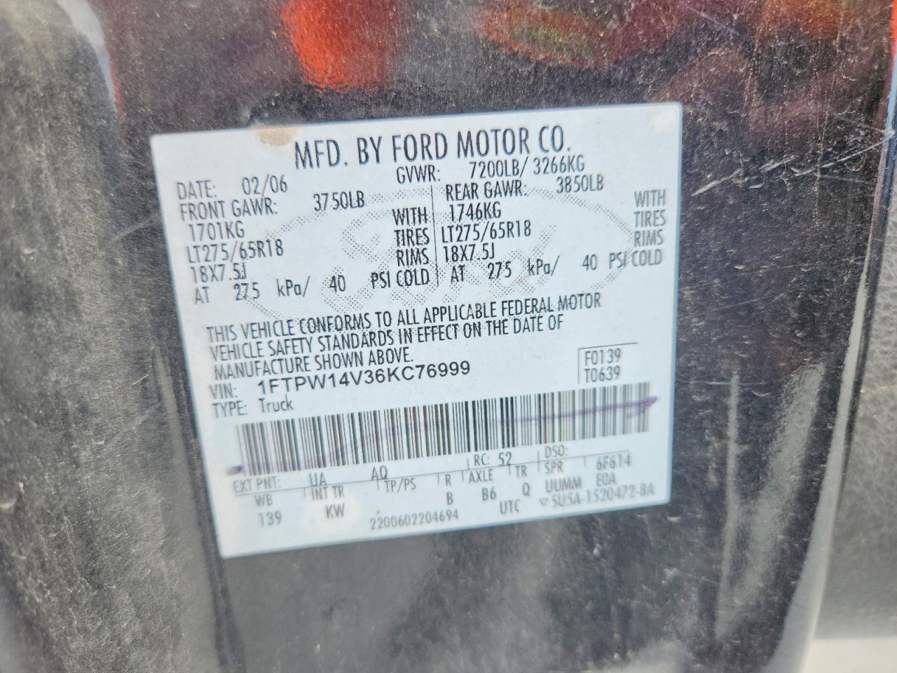 2007 Ford F150 Supercrew Black vin: 1FTPW14V47KB65895