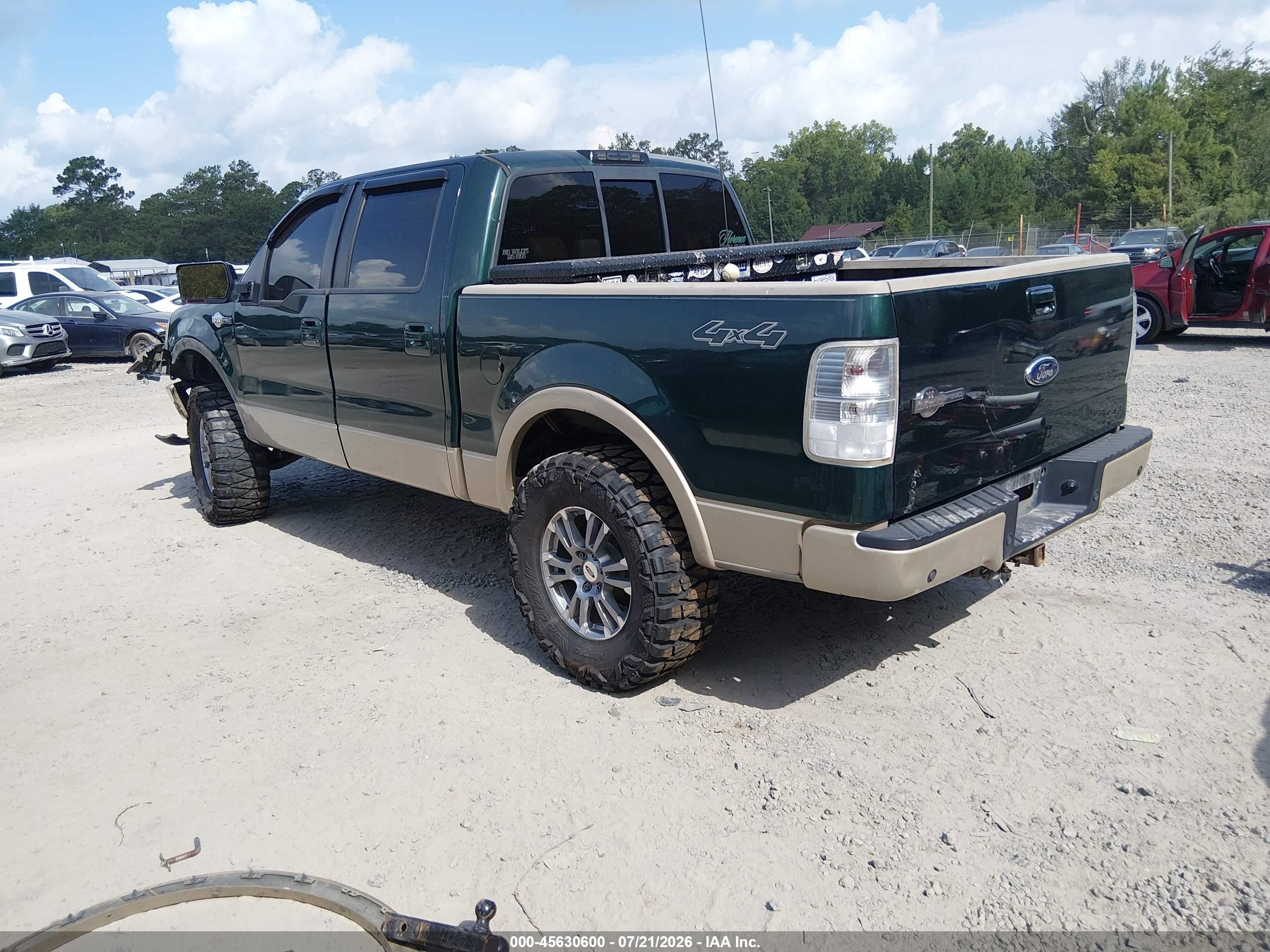 2007 Ford F-150 Fx4/lariat/xlt Green vin: 1FTPW14V47KD50108