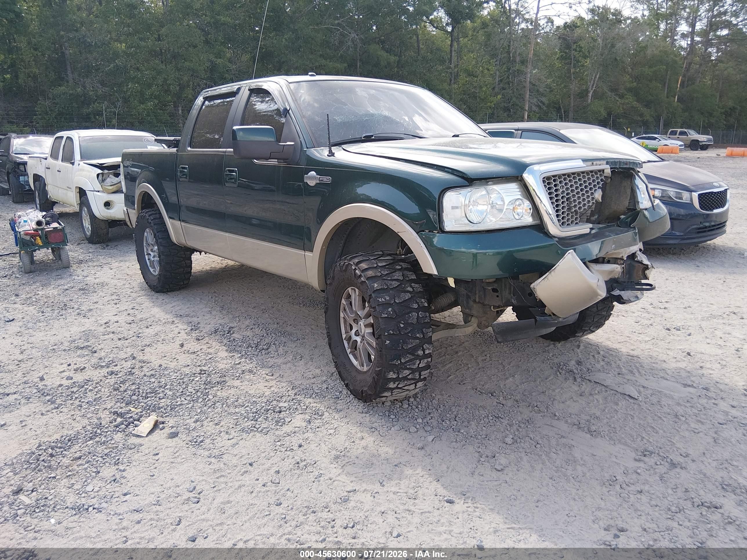 2007 Ford F-150 Fx4/lariat/xlt Green vin: 1FTPW14V47KD50108