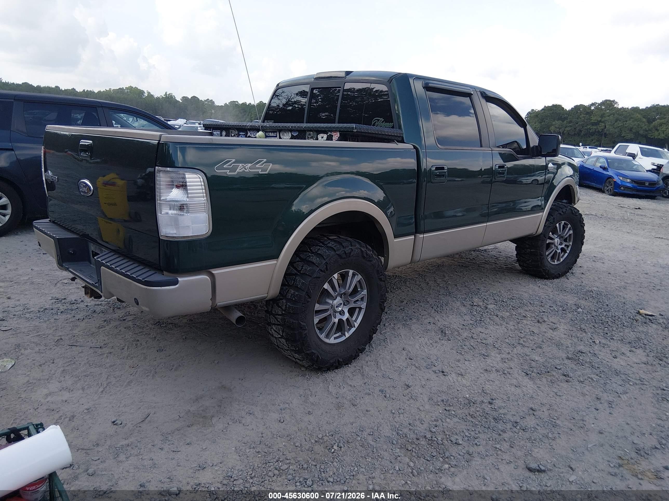 2007 Ford F-150 Fx4/lariat/xlt Green vin: 1FTPW14V47KD50108