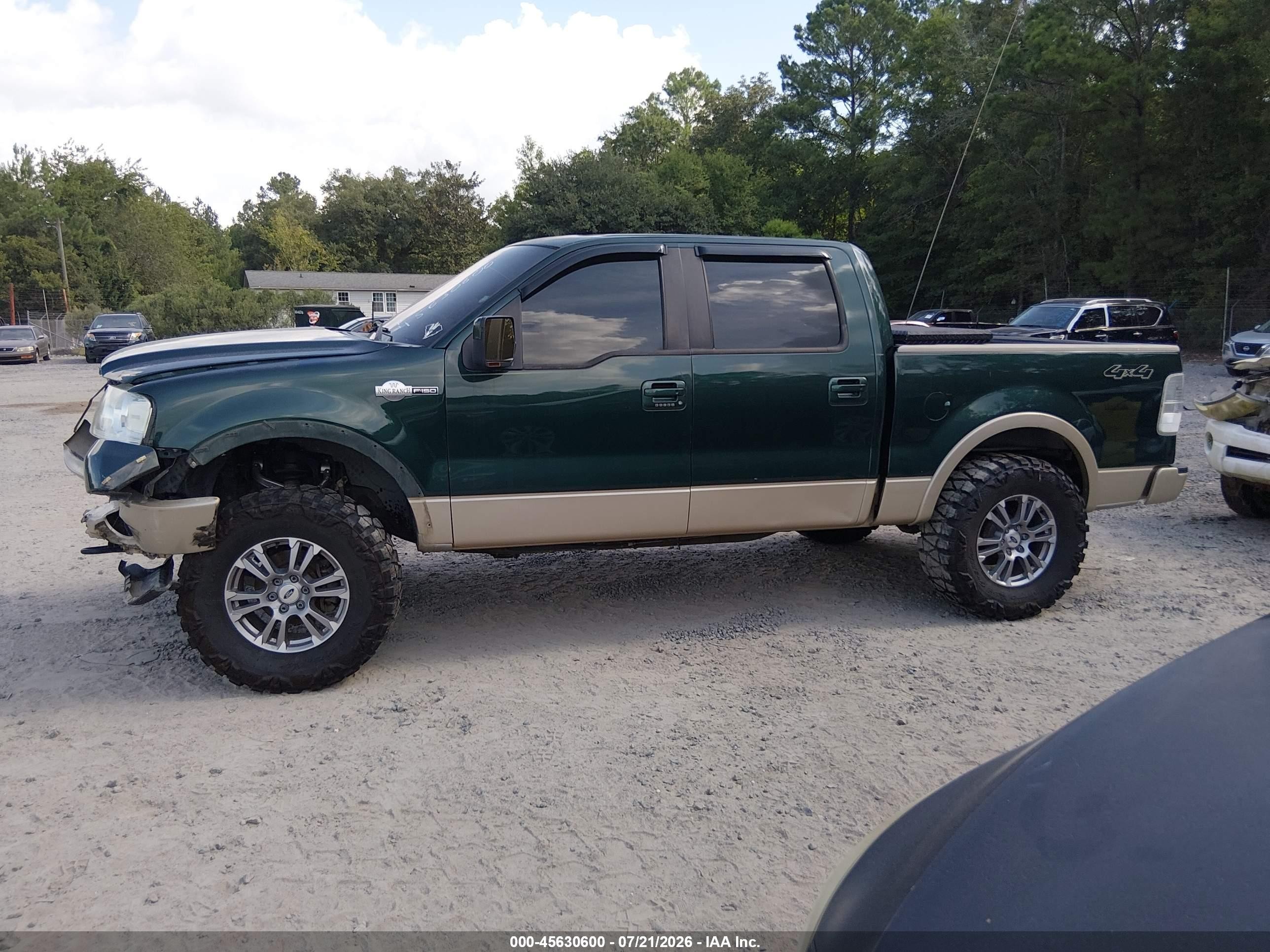 2007 Ford F-150 Fx4/lariat/xlt Green vin: 1FTPW14V47KD50108