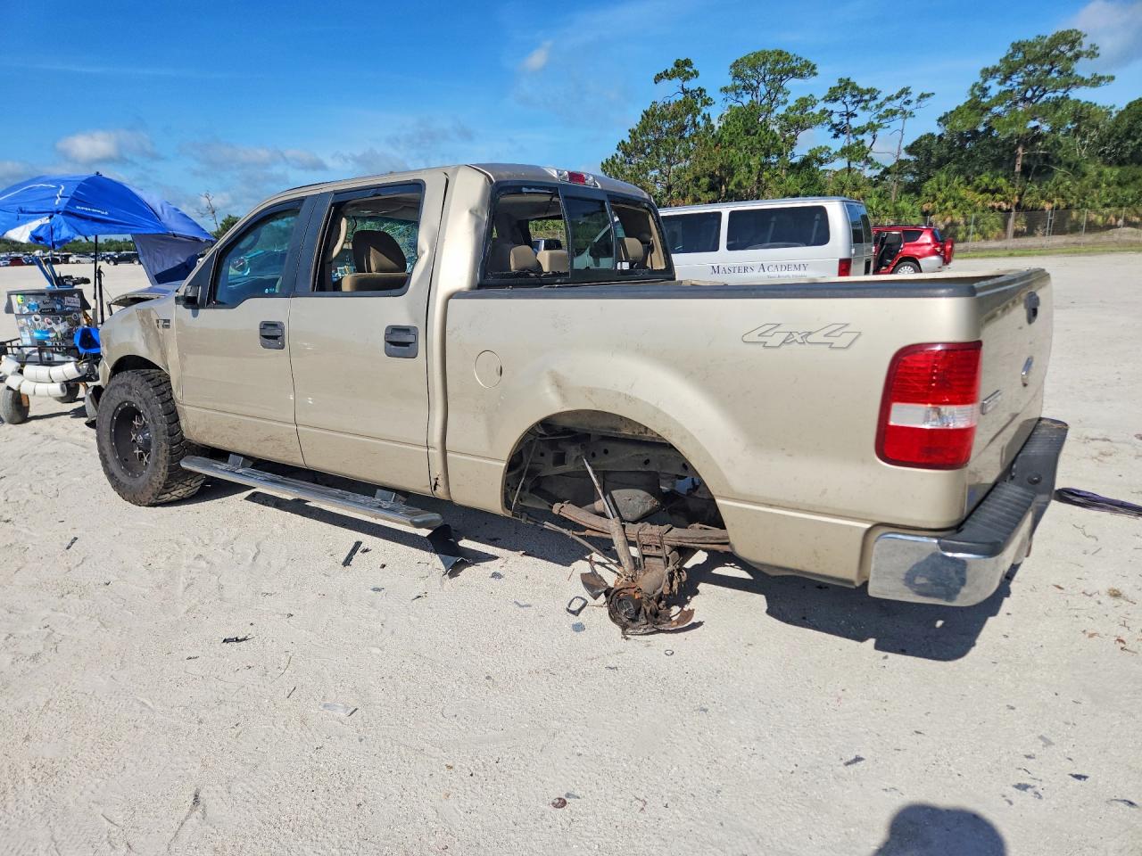 2008 Ford F150 Supercrew Beige vin: 1FTPW14V48FB77233