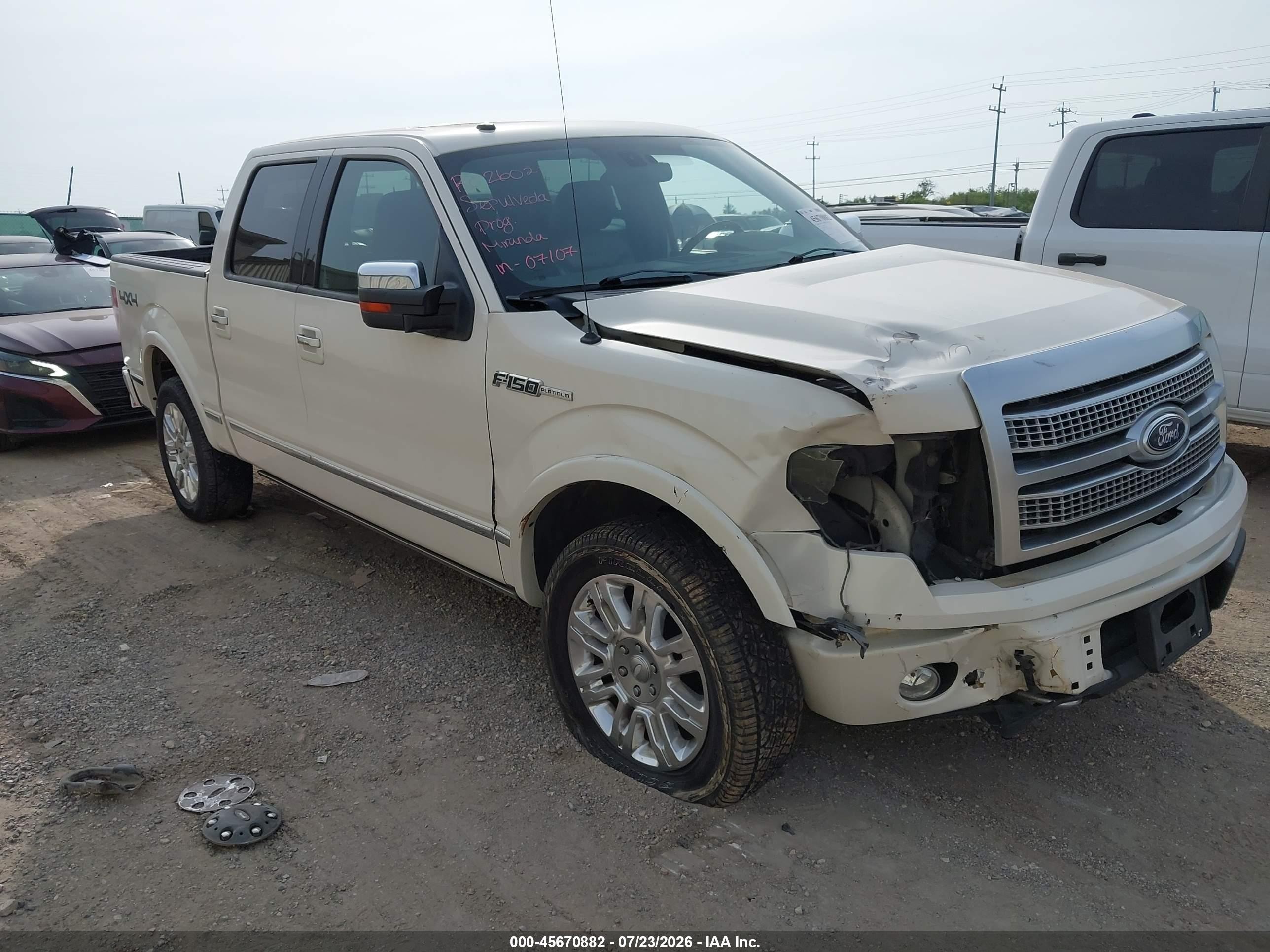 2009 Ford F-150 Fx4/king Ranch/lariat/platinum/xl/xlt White vin: 1FTPW14V49FA79983