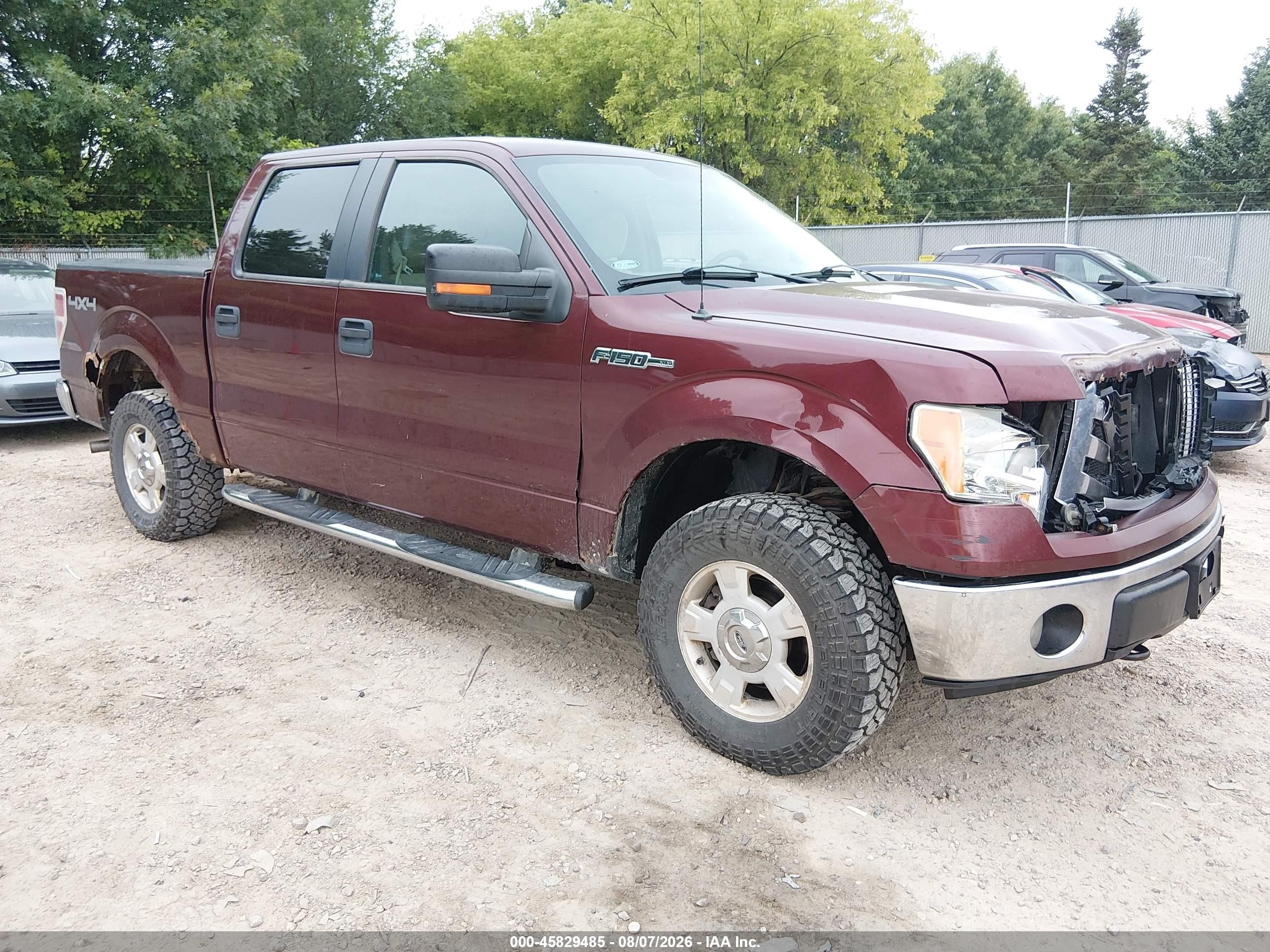 2009 Ford F-150 Fx4/king Ranch/lariat/platinum/xl/xlt Maroon vin: 1FTPW14V49KC62551