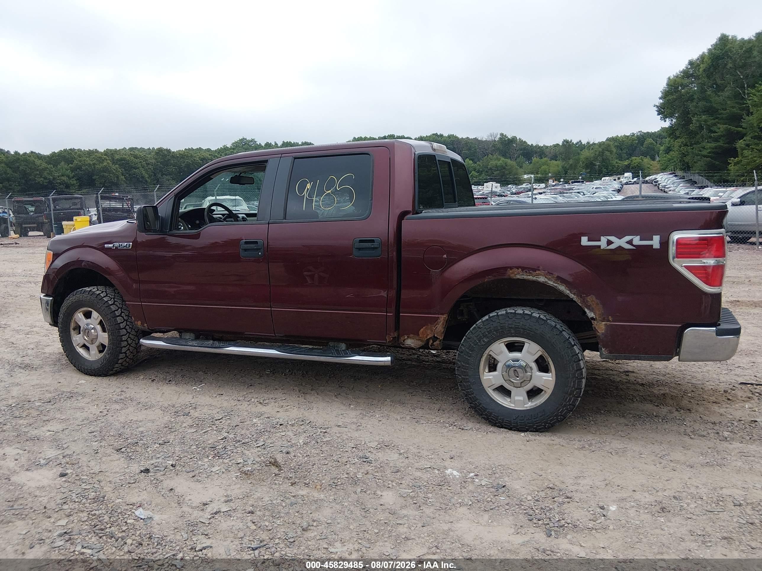 2009 Ford F-150 Fx4/king Ranch/lariat/platinum/xl/xlt Maroon vin: 1FTPW14V49KC62551