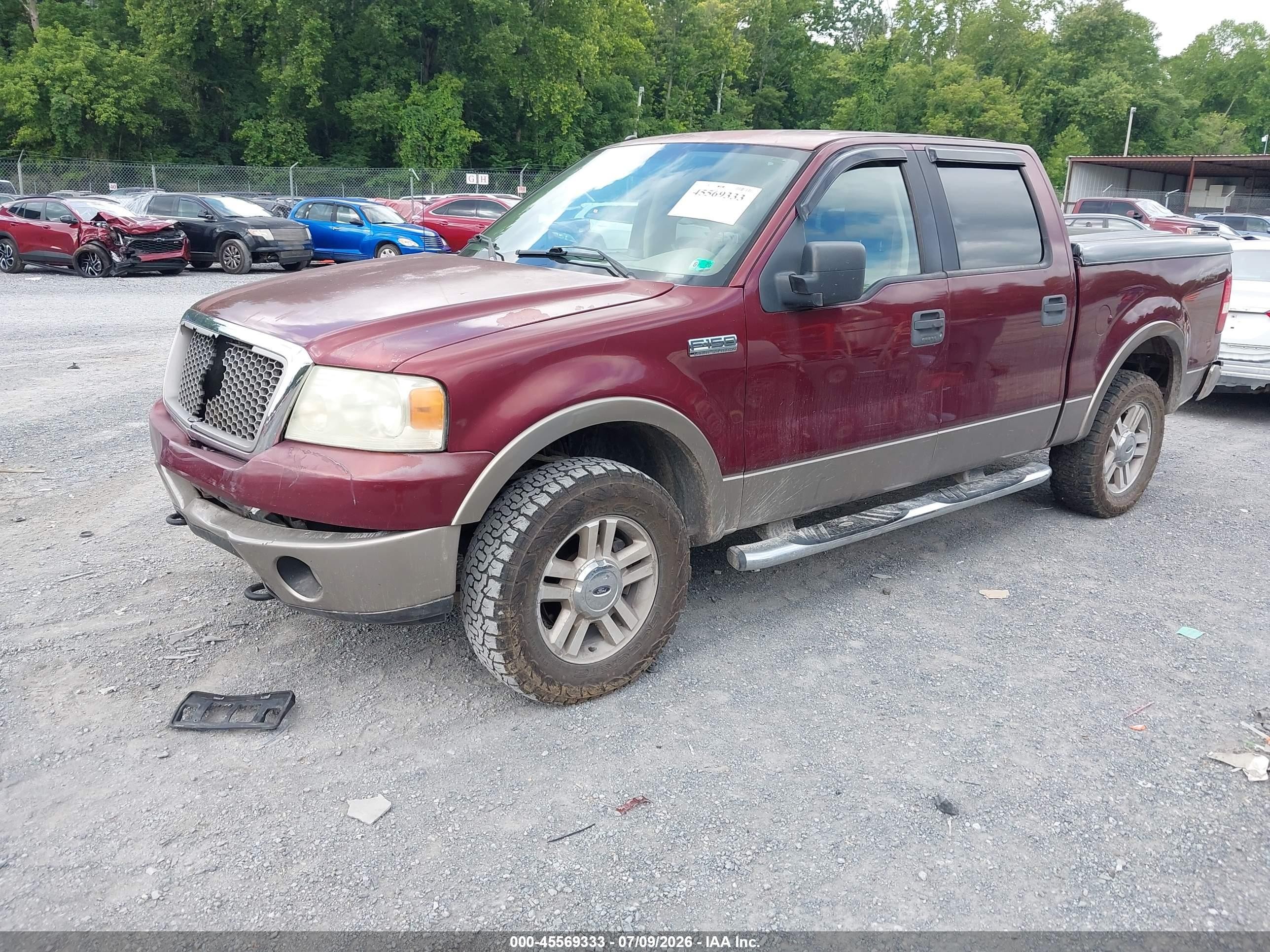 2006 Ford F-150 Fx4/lariat/xlt Maroon vin: 1FTPW14V56FB31763