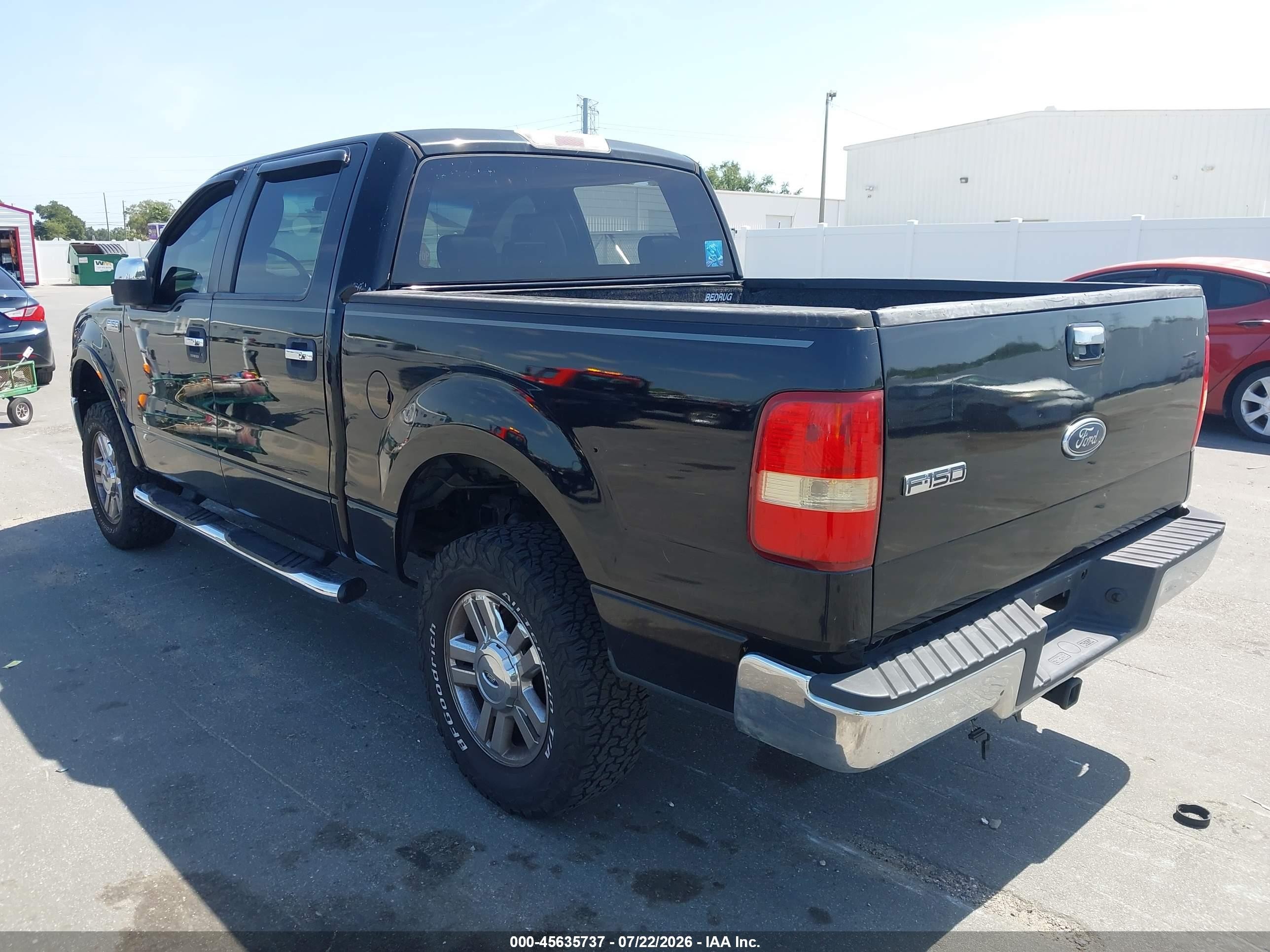 2007 Ford F-150 Fx4/lariat/xlt Black vin: 1FTPW14V57FA33091