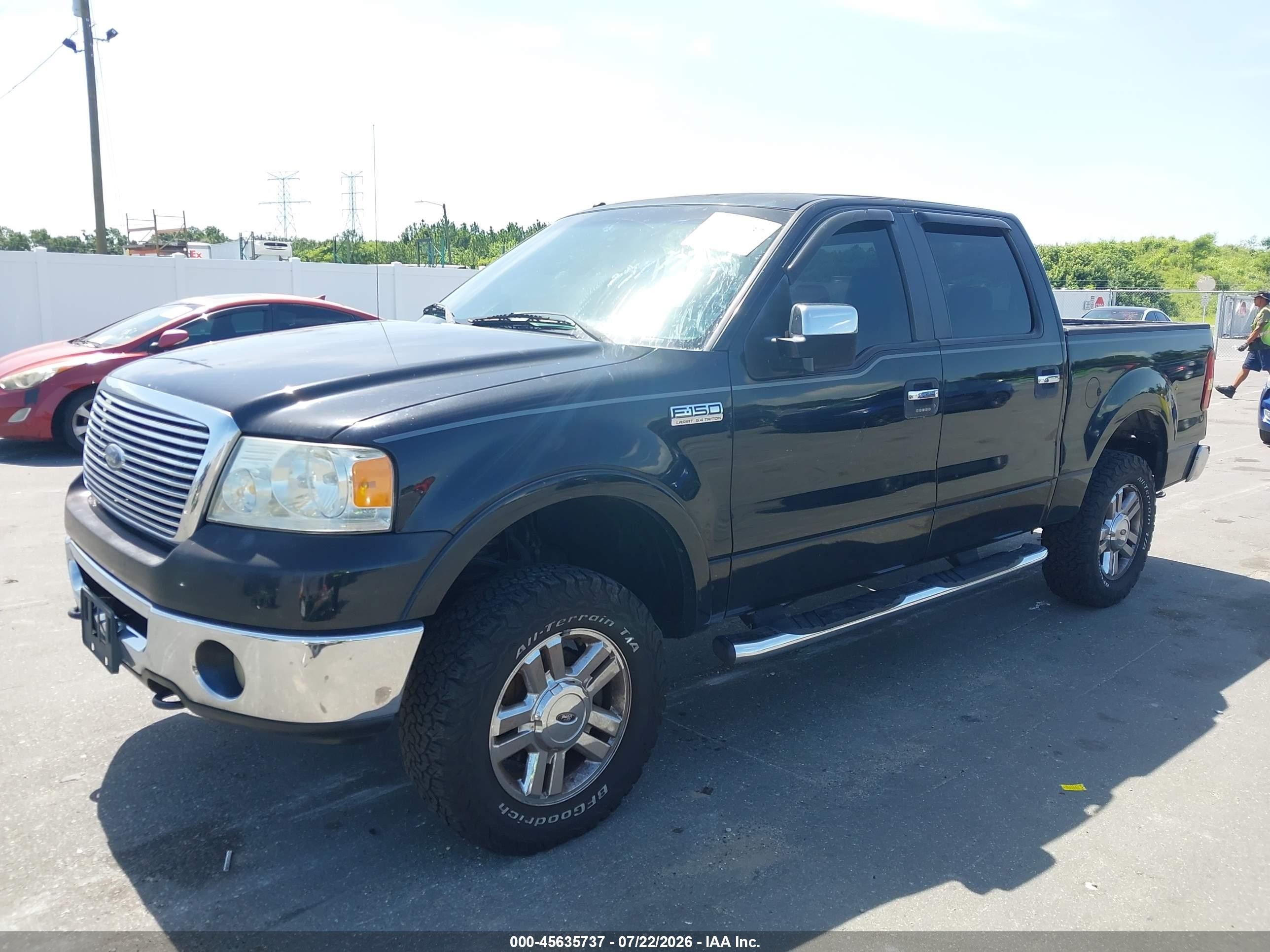 2007 Ford F-150 Fx4/lariat/xlt Black vin: 1FTPW14V57FA33091