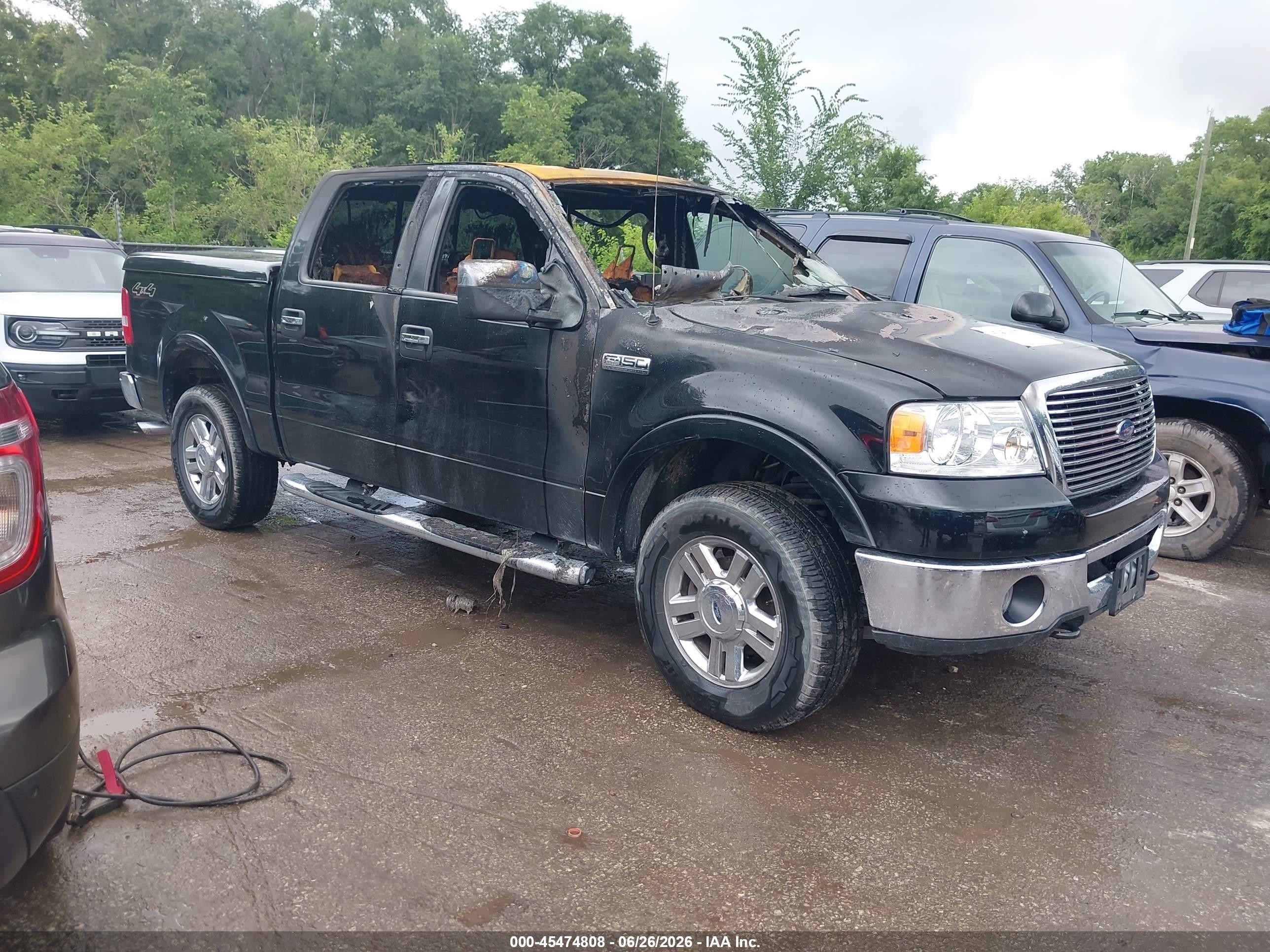 2007 Ford F-150 Fx4/lariat/xlt Black vin: 1FTPW14V57KD27906