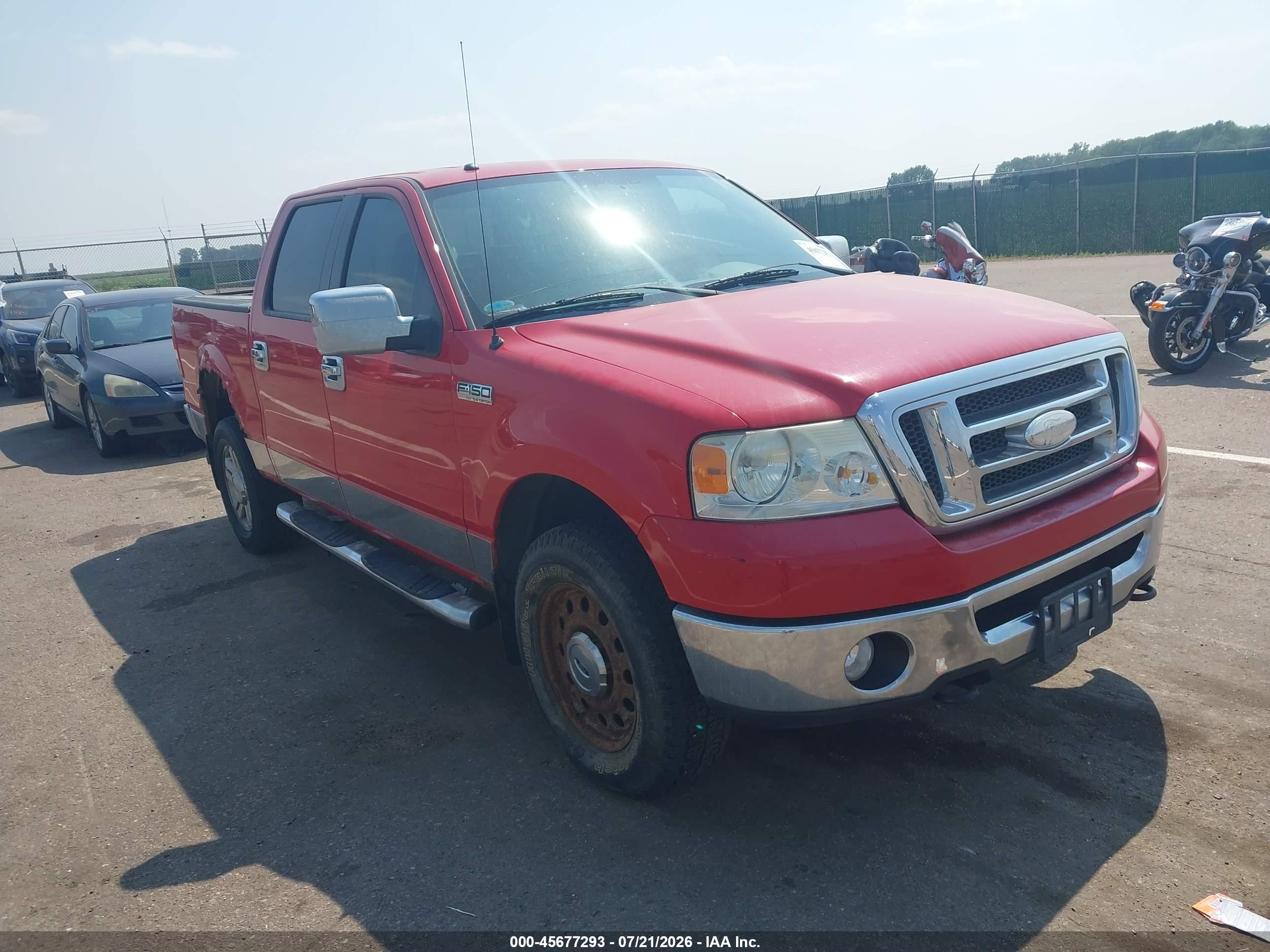 2008 Ford F-150 60th Anniversary/fx4/king Ranch/lariat/xlt Red vin: 1FTPW14V78FA44305