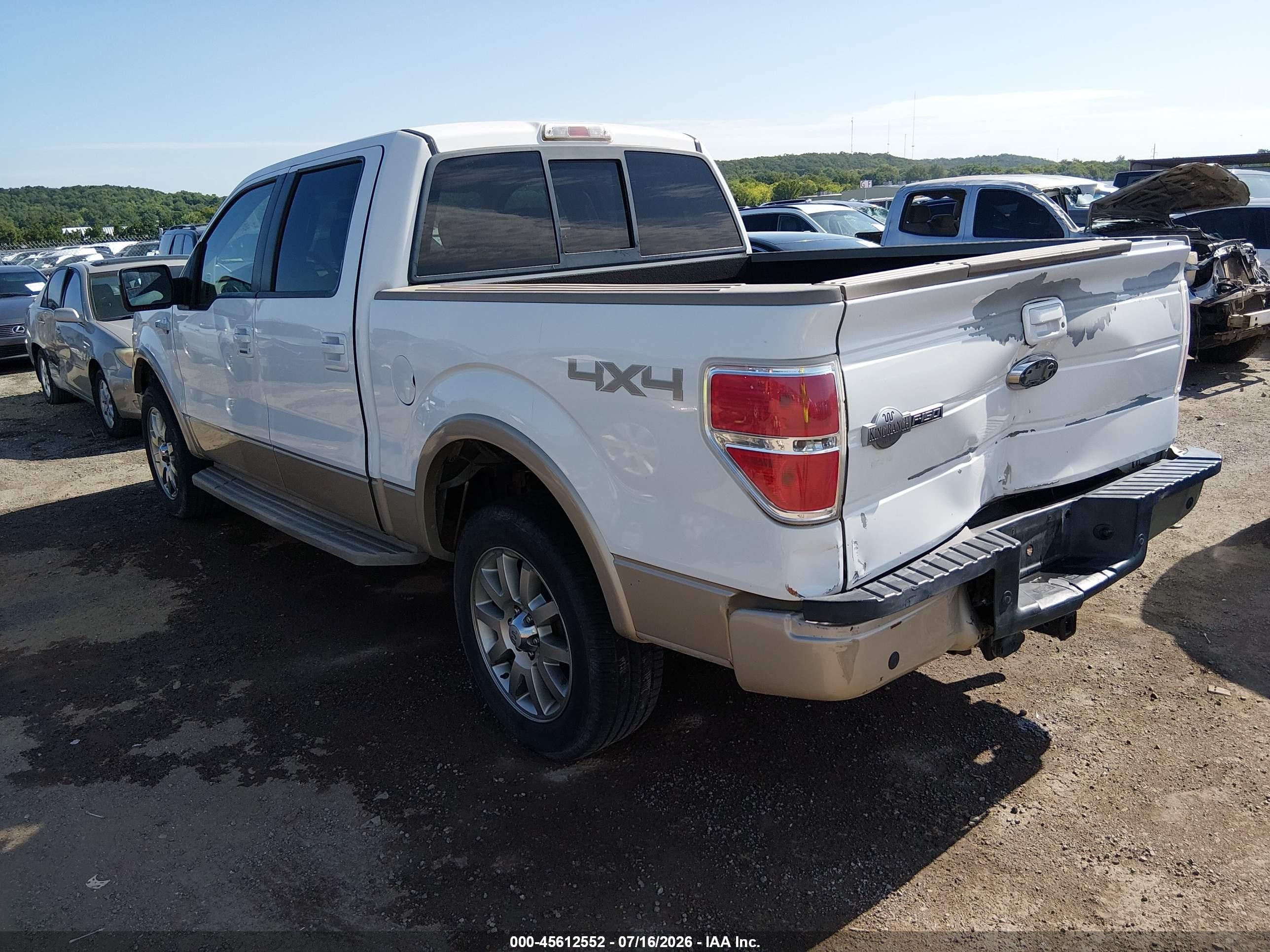 2009 Ford F-150 Fx4/king Ranch/lariat/platinum/xl/xlt White vin: 1FTPW14V79KB36555