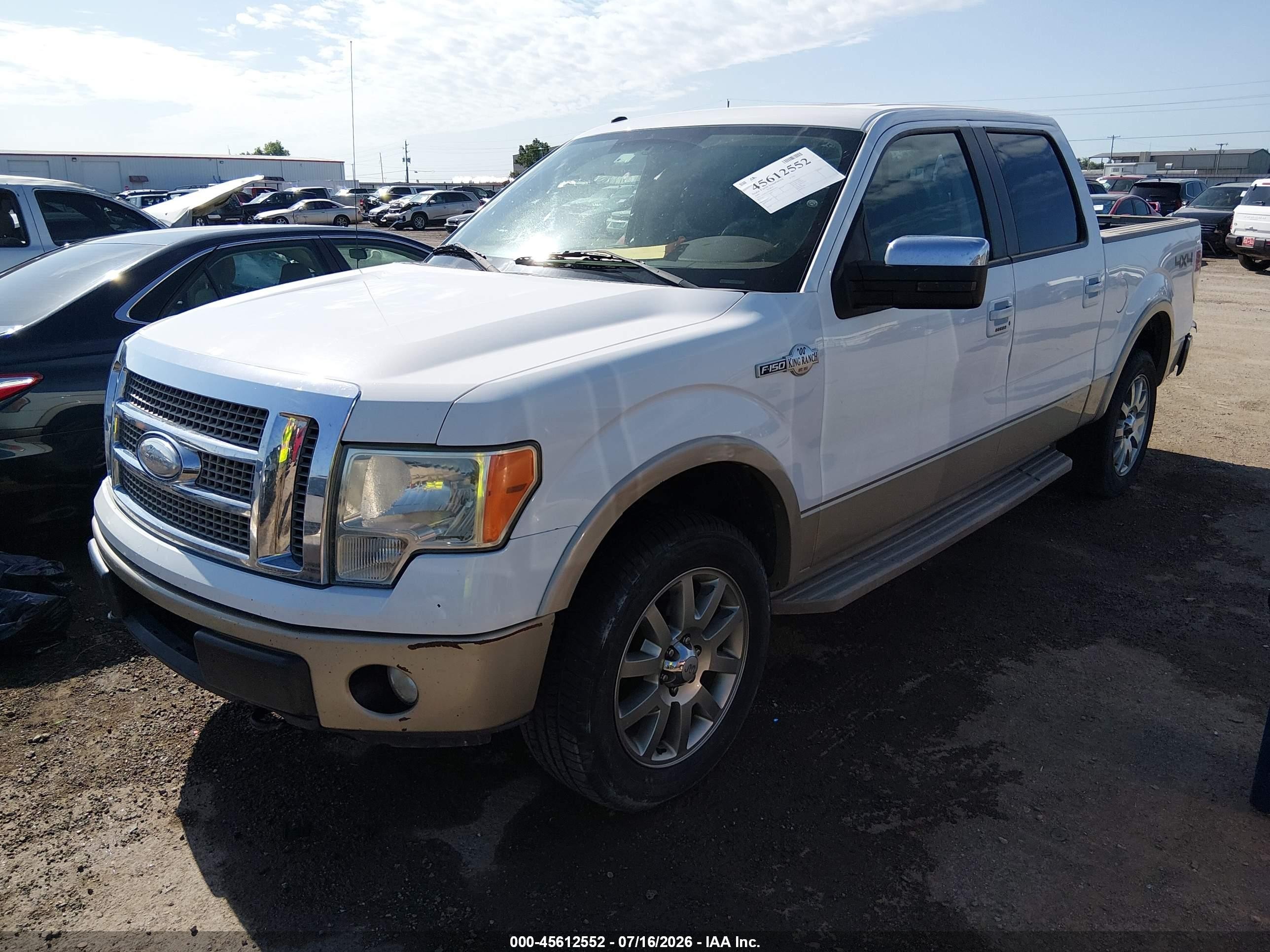 2009 Ford F-150 Fx4/king Ranch/lariat/platinum/xl/xlt White vin: 1FTPW14V79KB36555