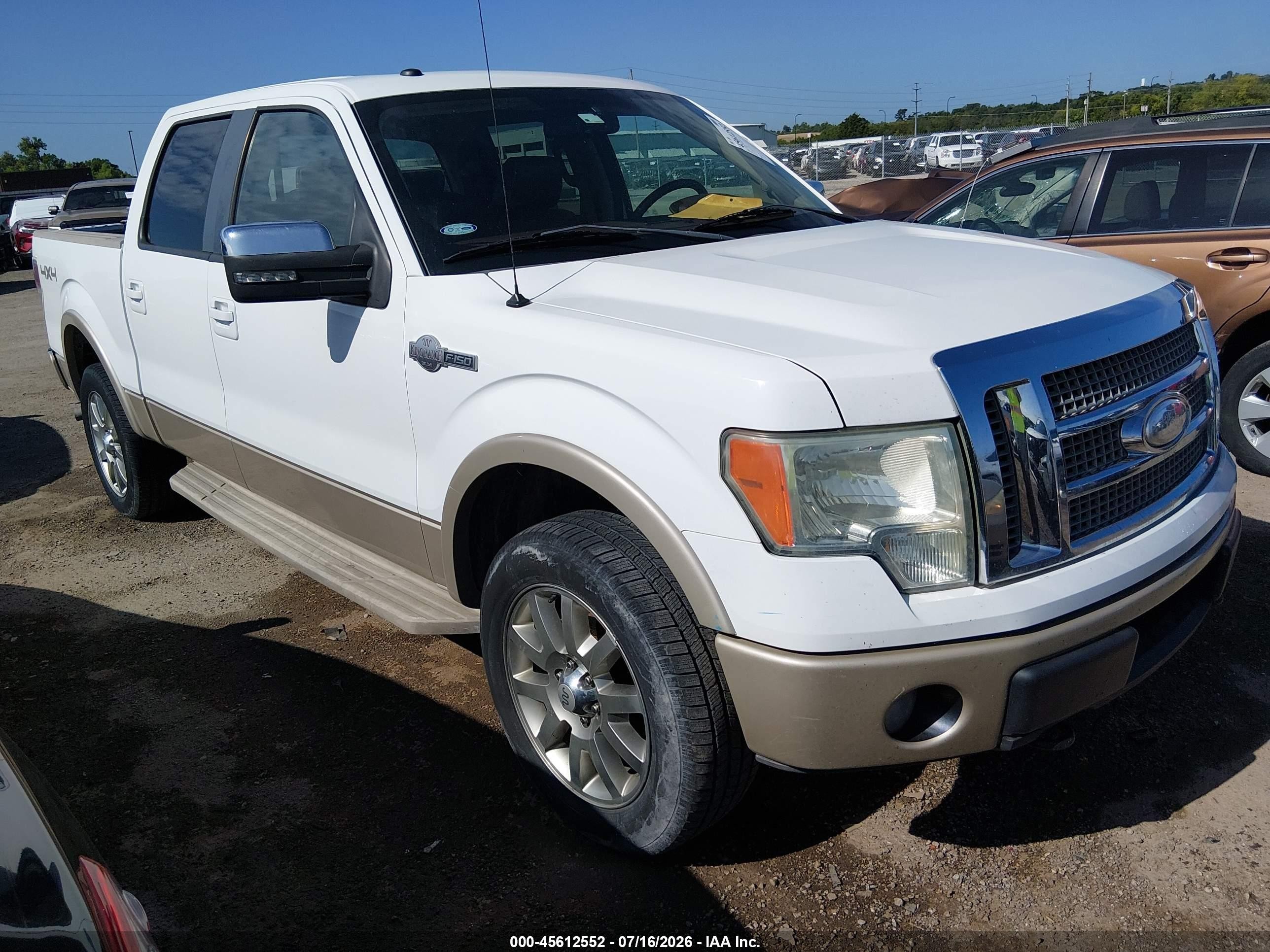 2009 Ford F-150 Fx4/king Ranch/lariat/platinum/xl/xlt White vin: 1FTPW14V79KB36555