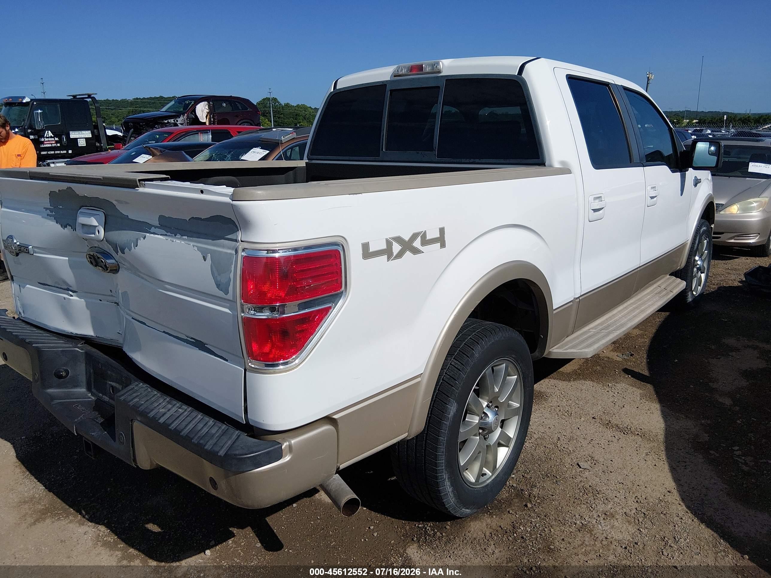 2009 Ford F-150 Fx4/king Ranch/lariat/platinum/xl/xlt White vin: 1FTPW14V79KB36555