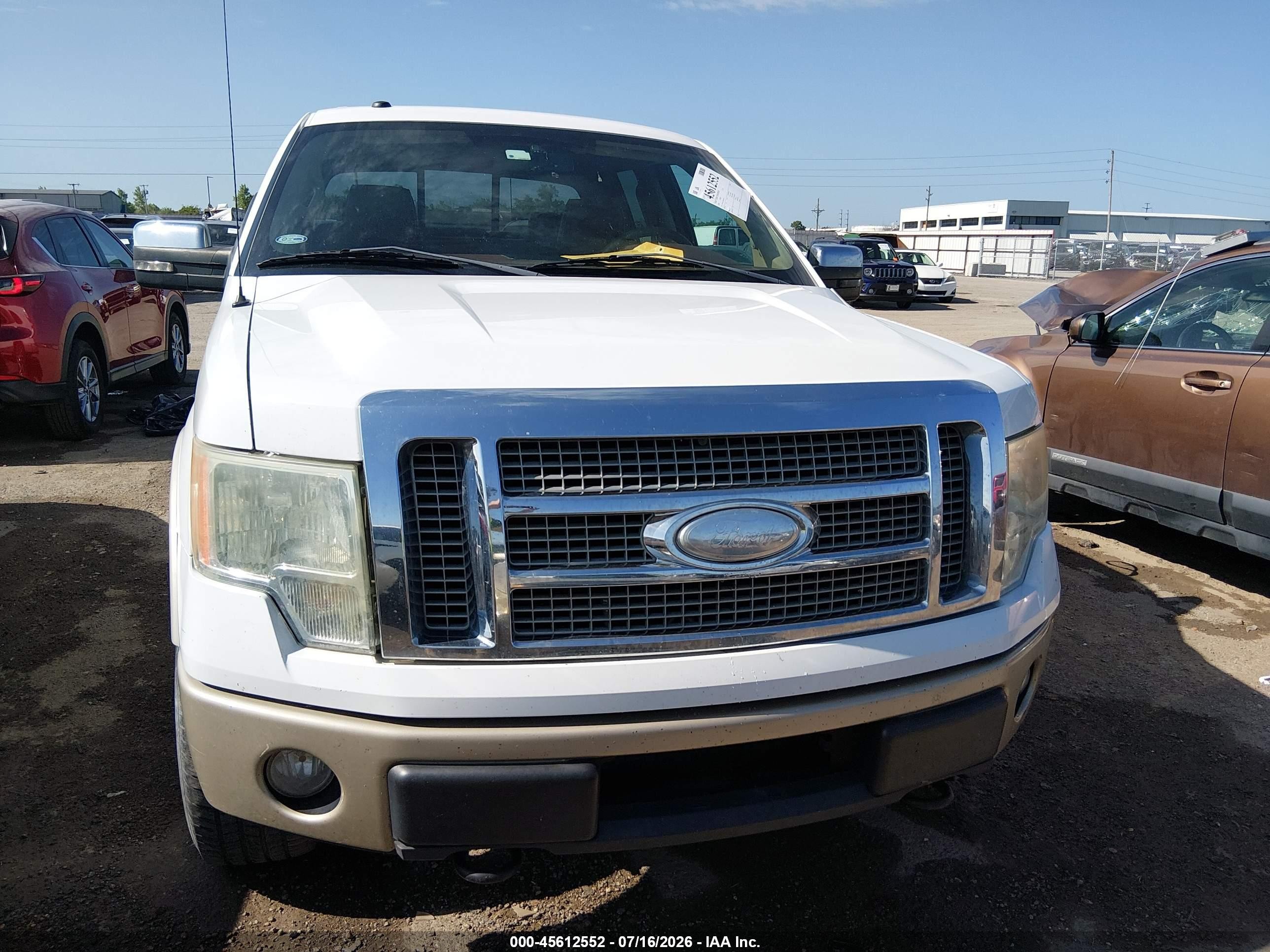 2009 Ford F-150 Fx4/king Ranch/lariat/platinum/xl/xlt White vin: 1FTPW14V79KB36555