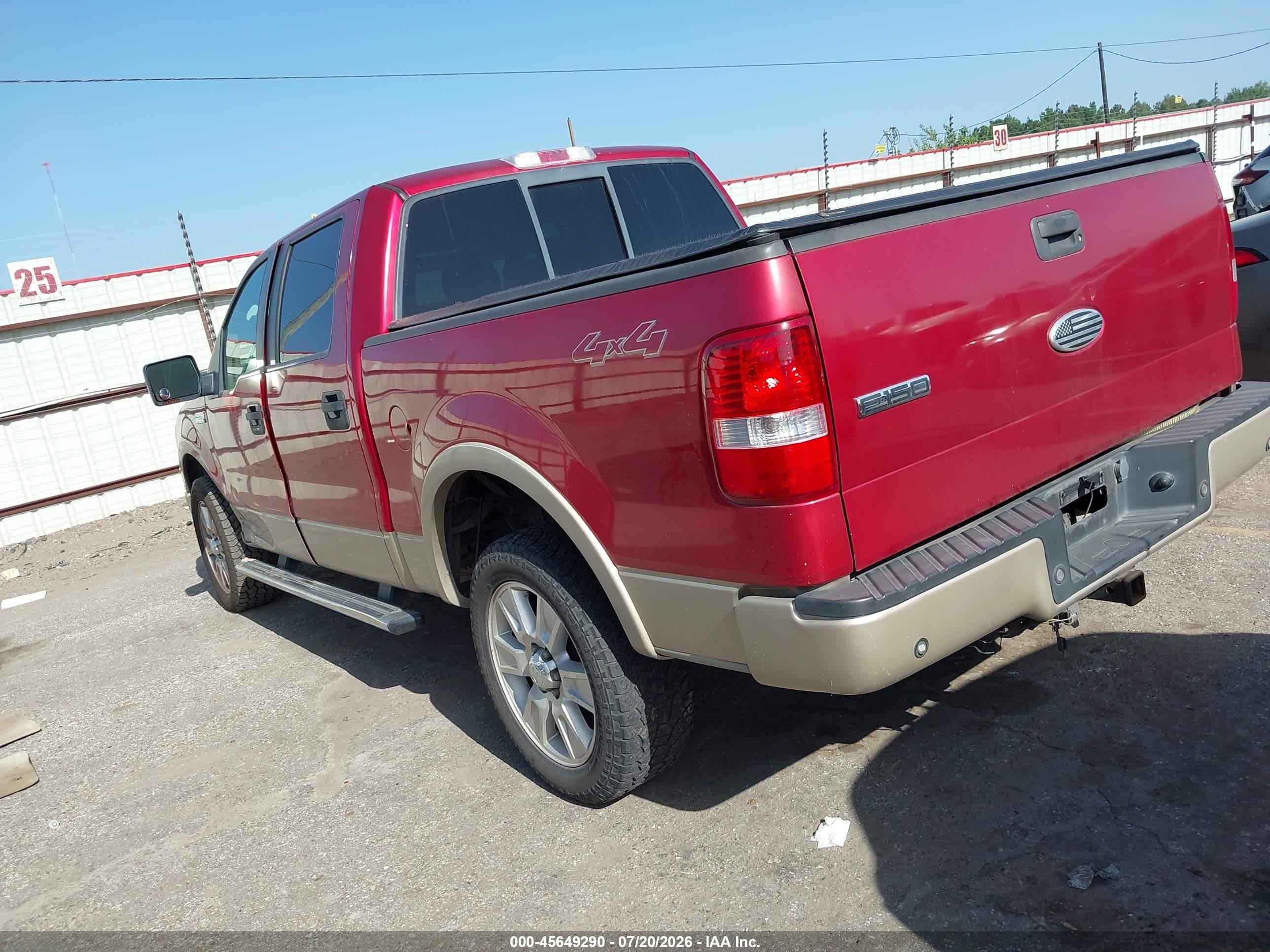 2007 Ford F-150 Fx4/lariat/xlt Red vin: 1FTPW14V87FA58731