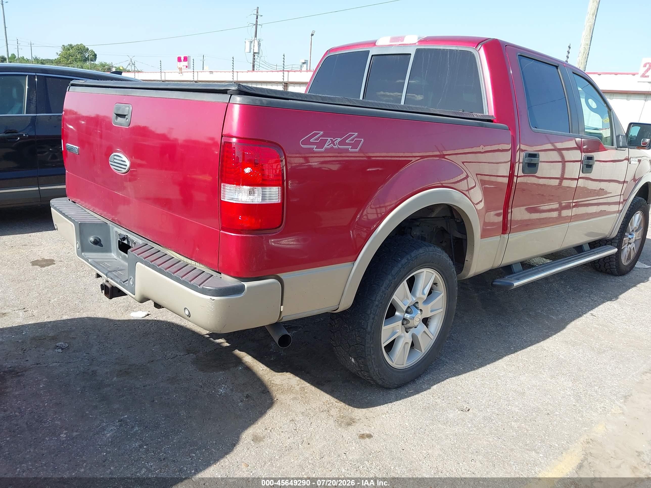 2007 Ford F-150 Fx4/lariat/xlt Red vin: 1FTPW14V87FA58731
