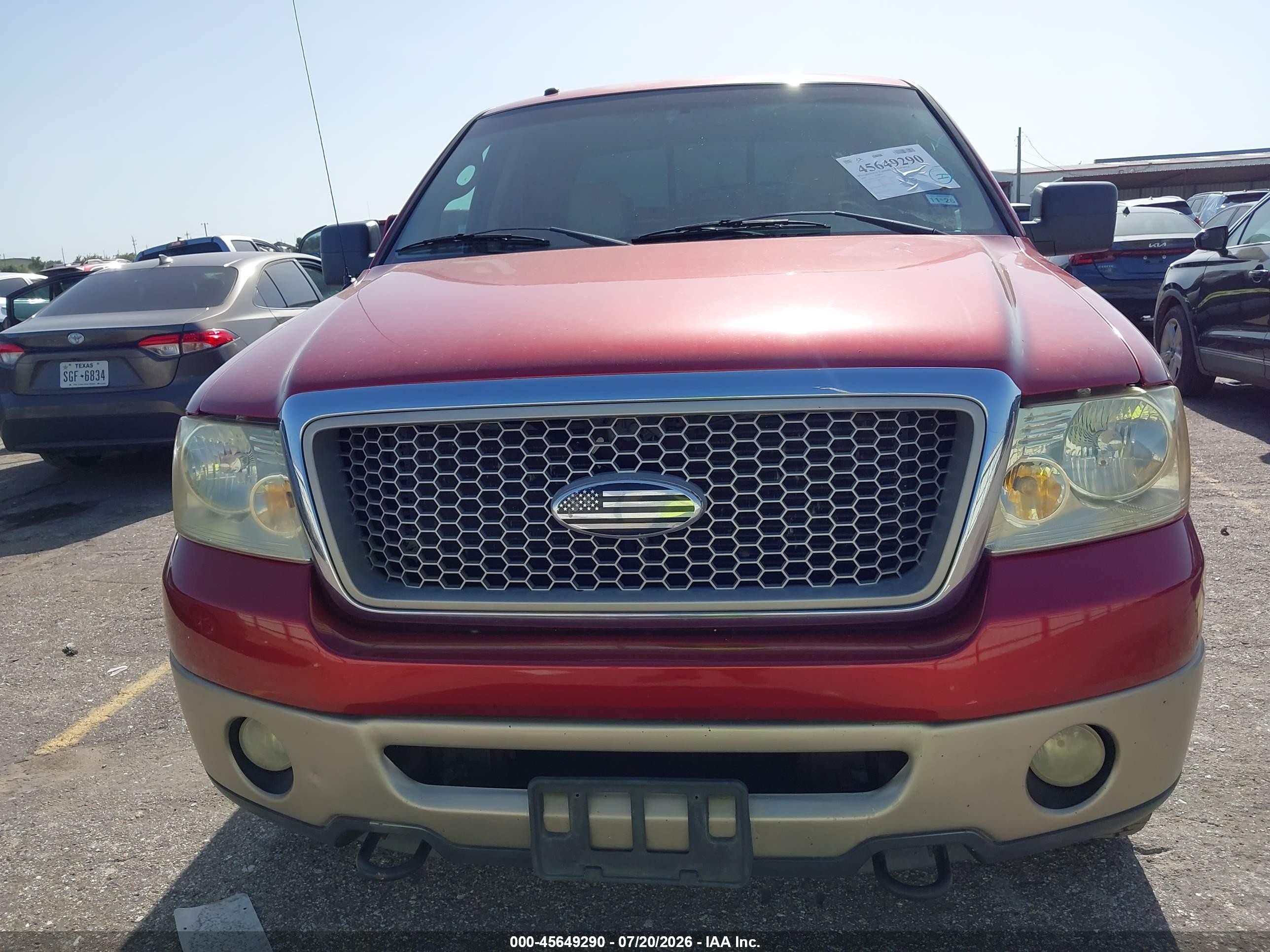 2007 Ford F-150 Fx4/lariat/xlt Red vin: 1FTPW14V87FA58731