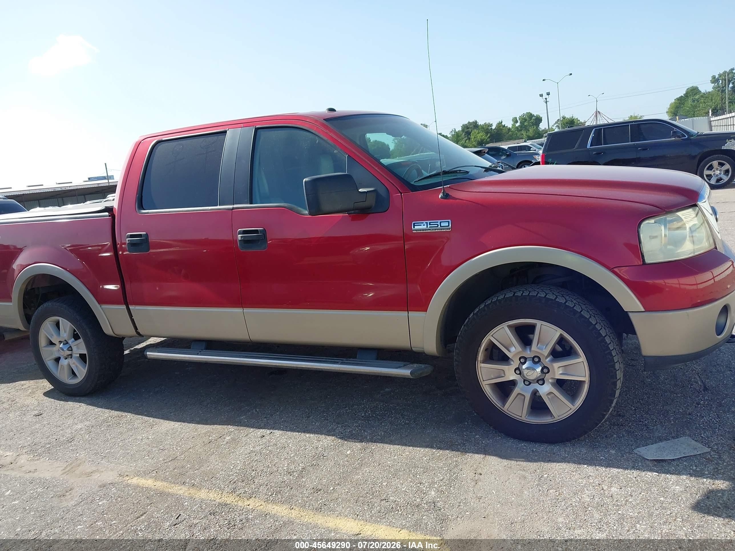 2007 Ford F-150 Fx4/lariat/xlt Red vin: 1FTPW14V87FA58731