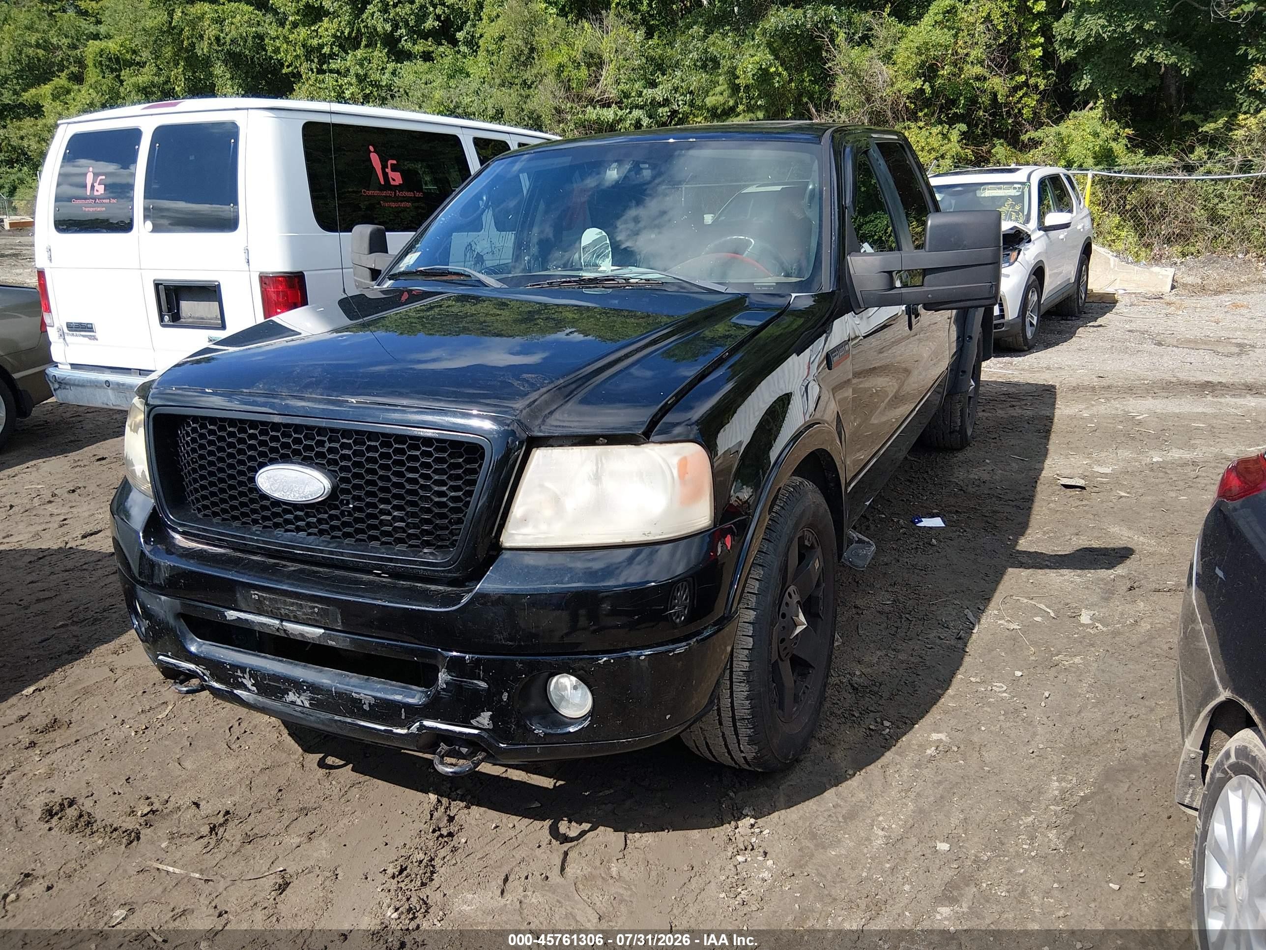 2007 Ford F-150 Fx4/lariat/xlt Black vin: 1FTPW14V87FB54424