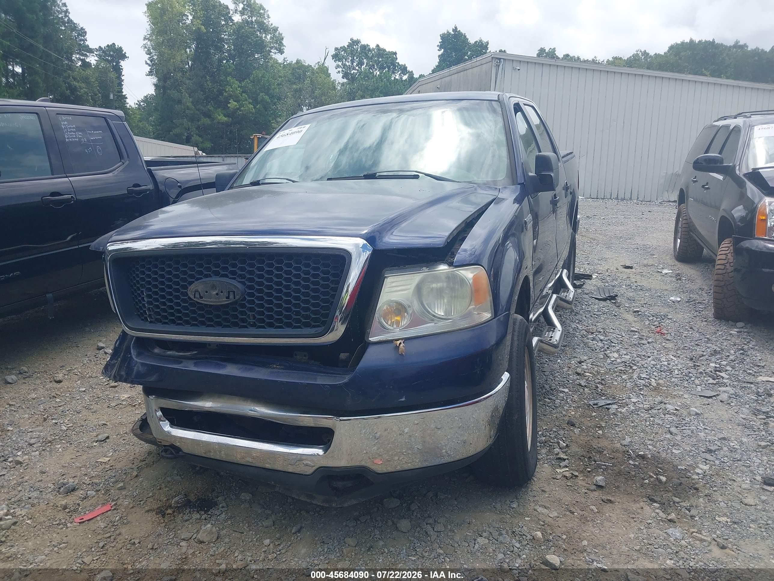 2007 Ford F-150 Fx4/lariat/xlt Blue vin: 1FTPW14V97FB11758