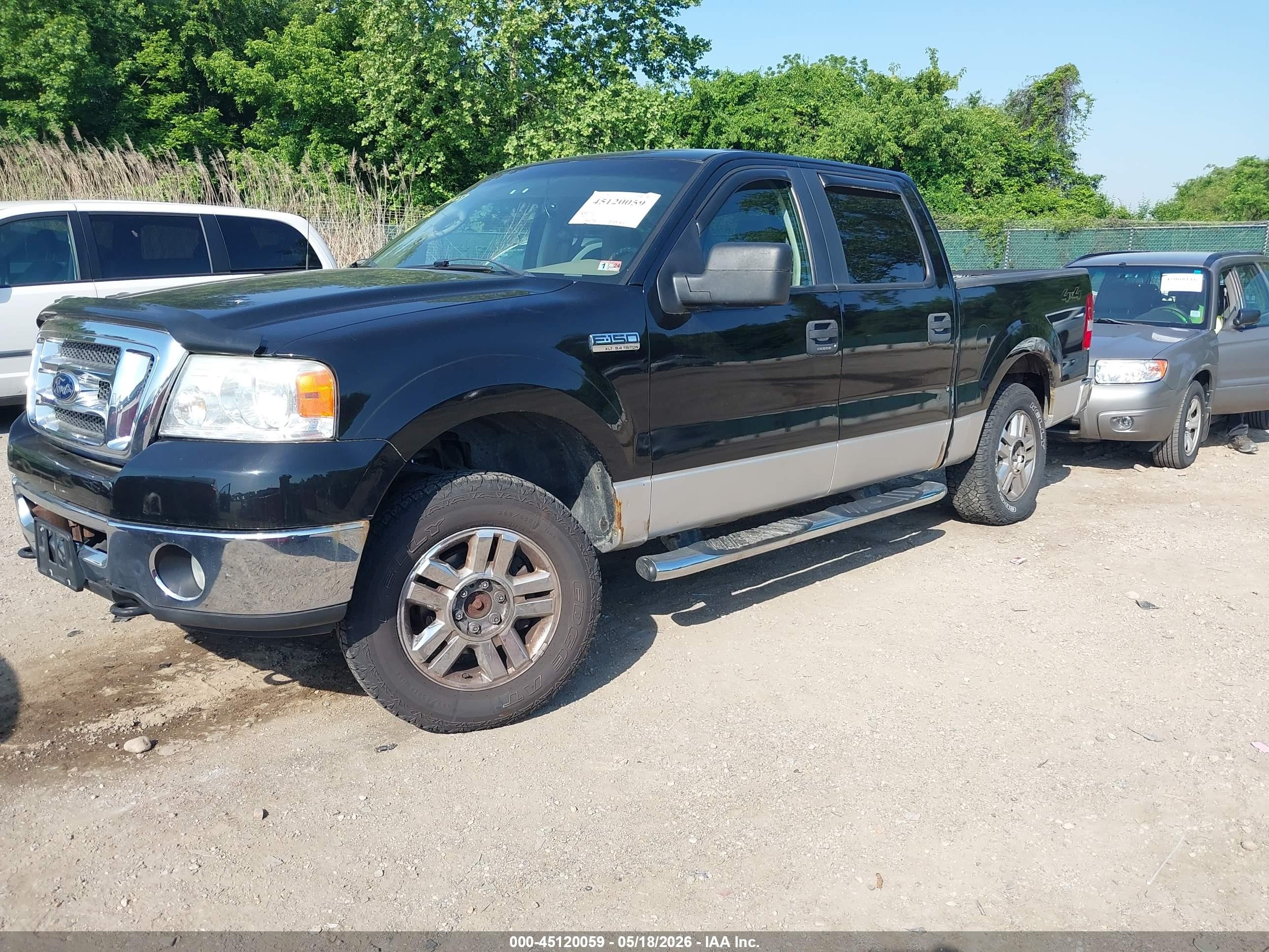 2007 Ford F-150 Fx4/lariat/xlt Black vin: 1FTPW14V97FB40421