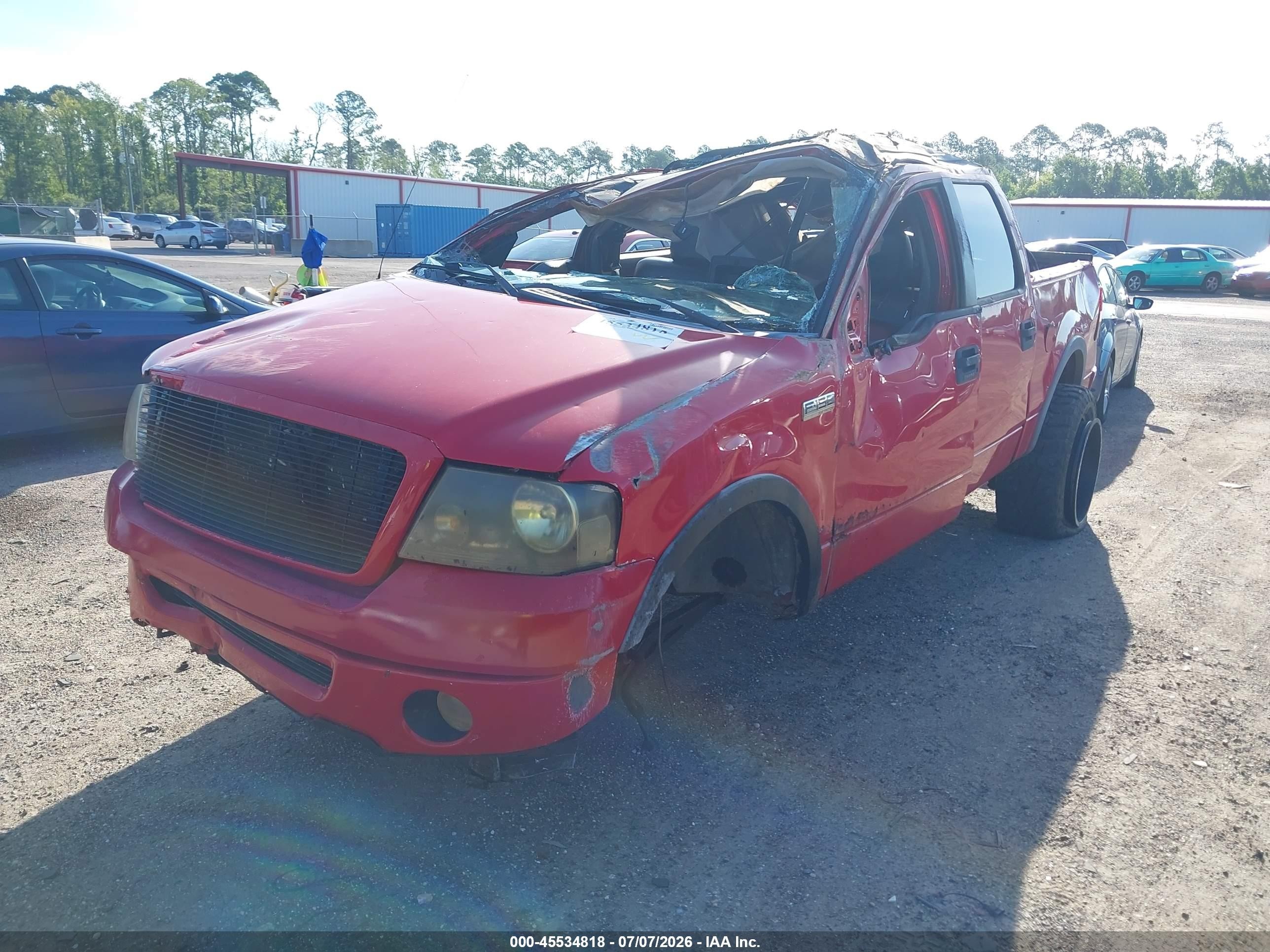 2007 Ford F-150 Red vin: 1FTPW14V97KD01258