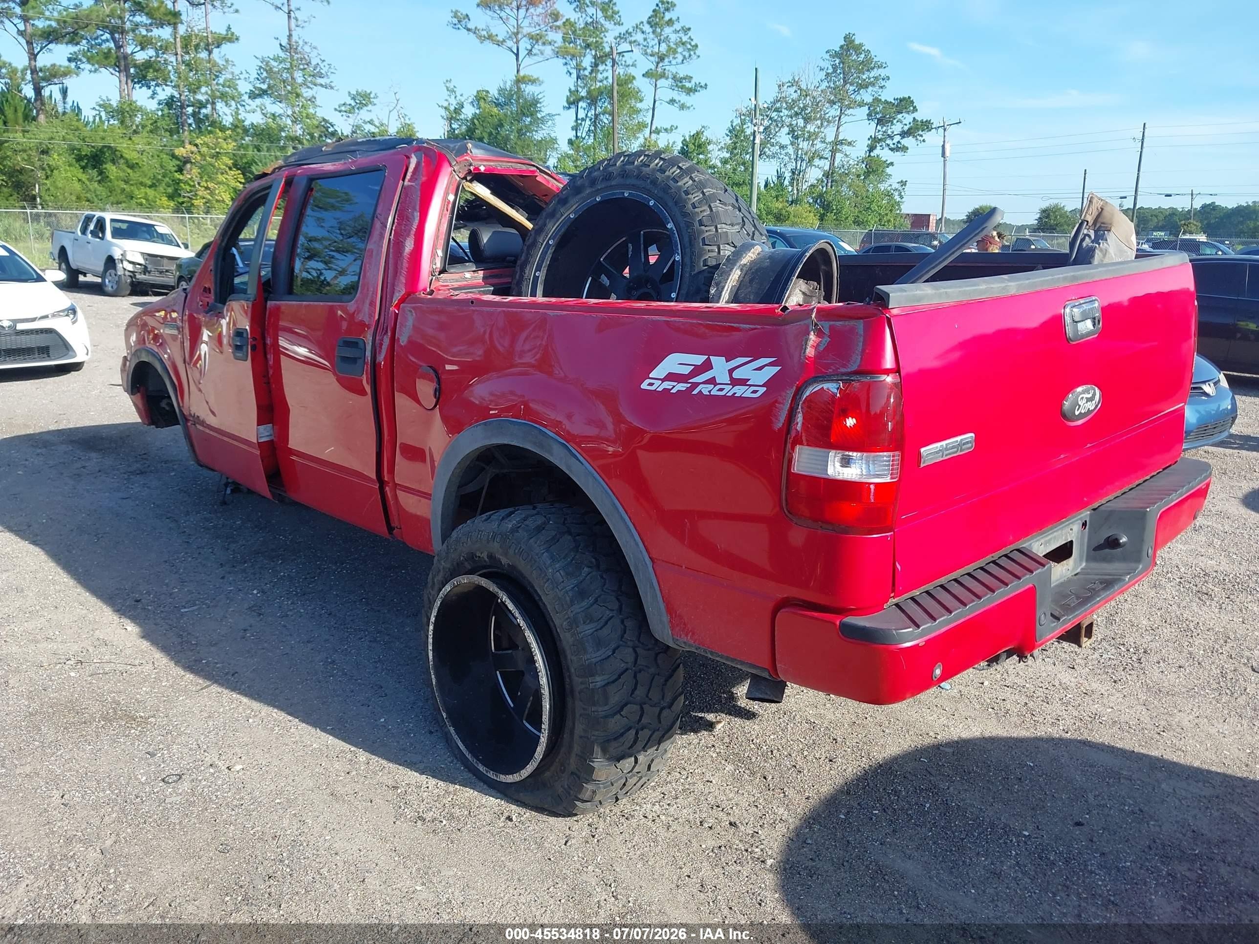 2007 Ford F-150 Red vin: 1FTPW14V97KD01258