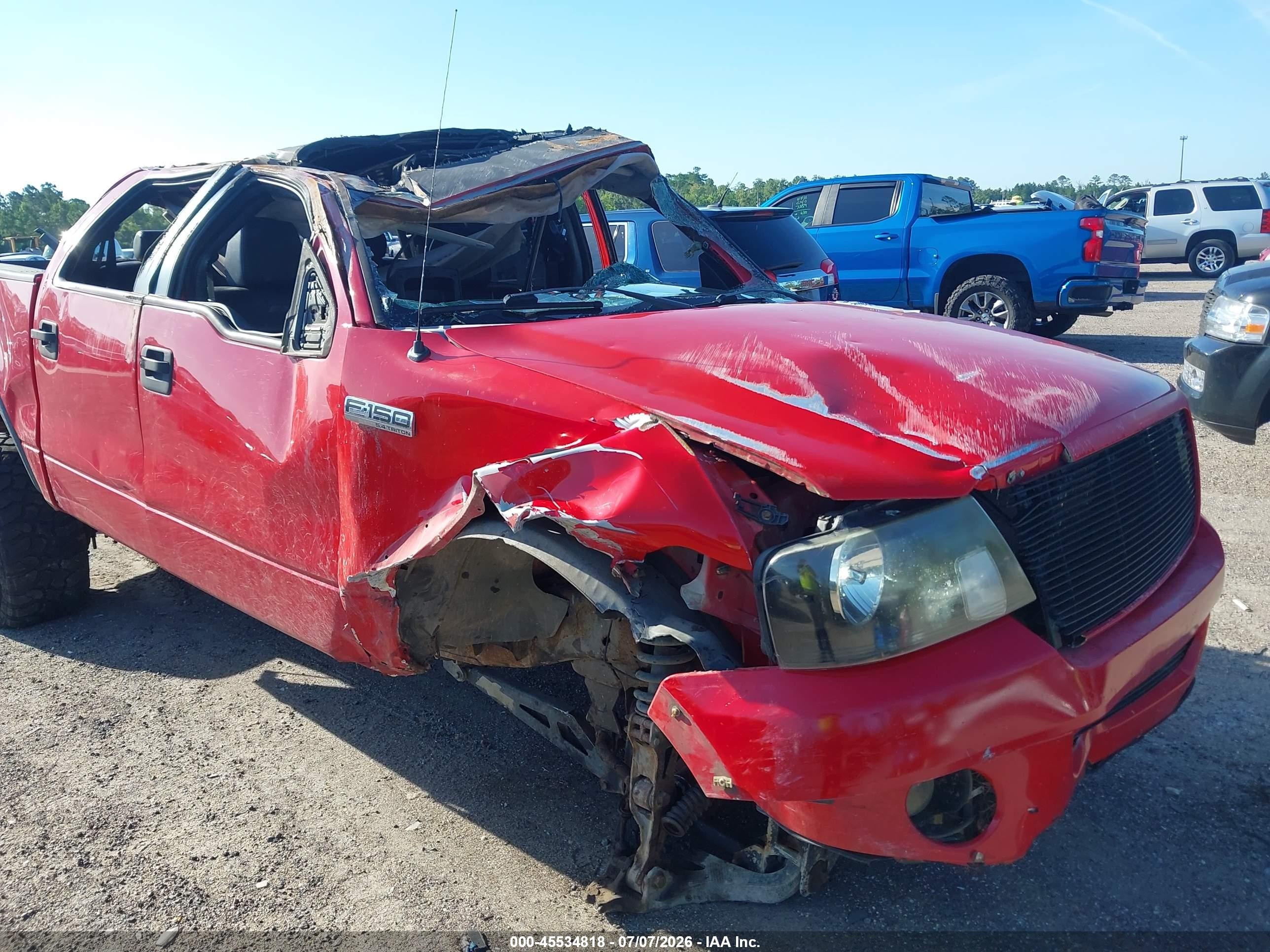 2007 Ford F-150 Red vin: 1FTPW14V97KD01258
