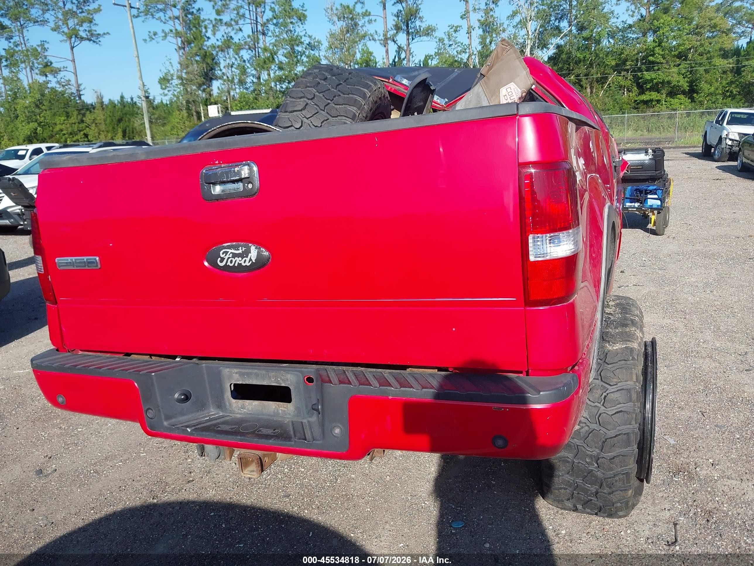 2007 Ford F-150 Red vin: 1FTPW14V97KD01258