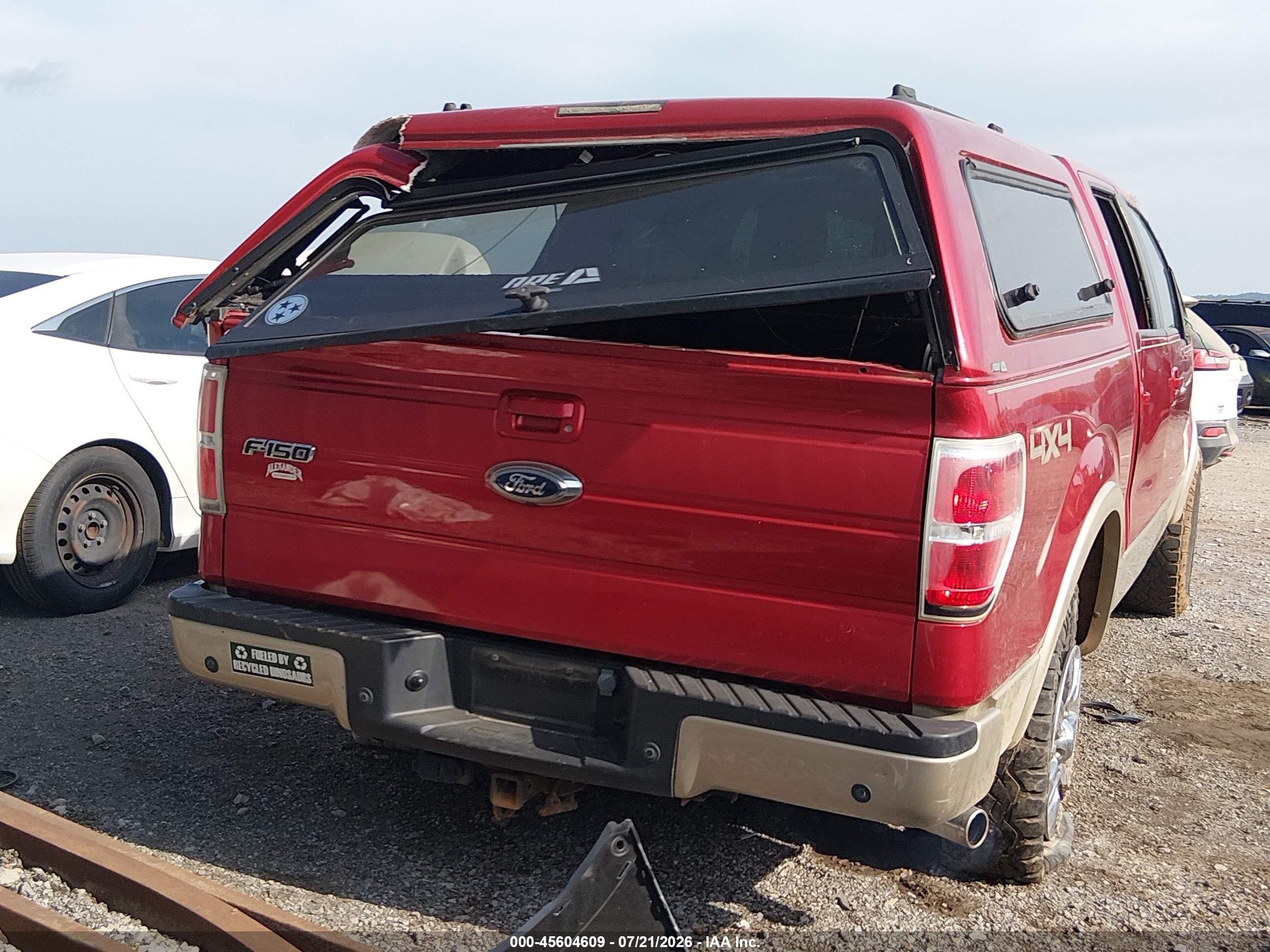 2009 Ford F-150 Fx4/king Ranch/lariat/platinum/xl/xlt Red vin: 1FTPW14V99FA80062