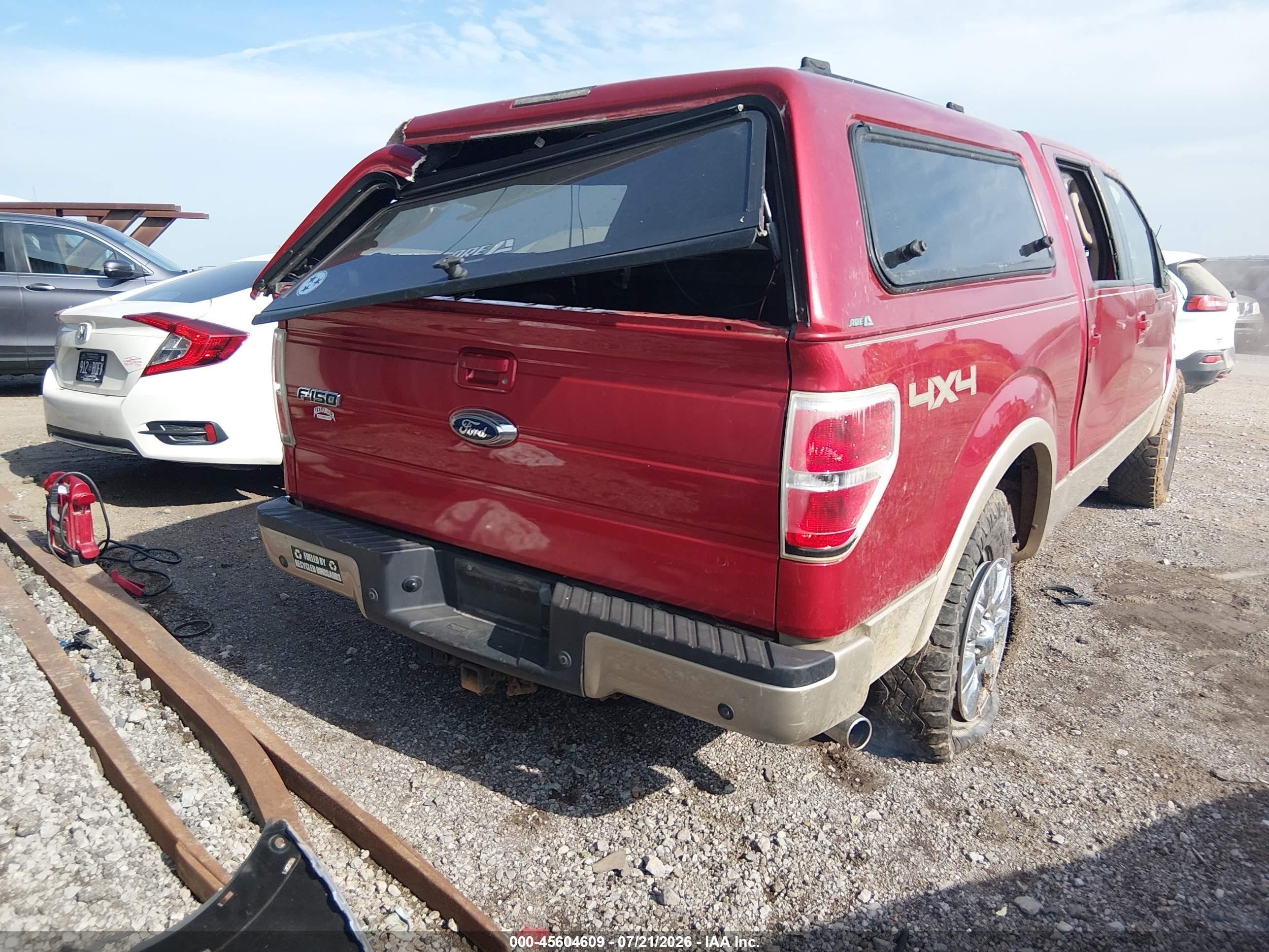 2009 Ford F-150 Fx4/king Ranch/lariat/platinum/xl/xlt Red vin: 1FTPW14V99FA80062