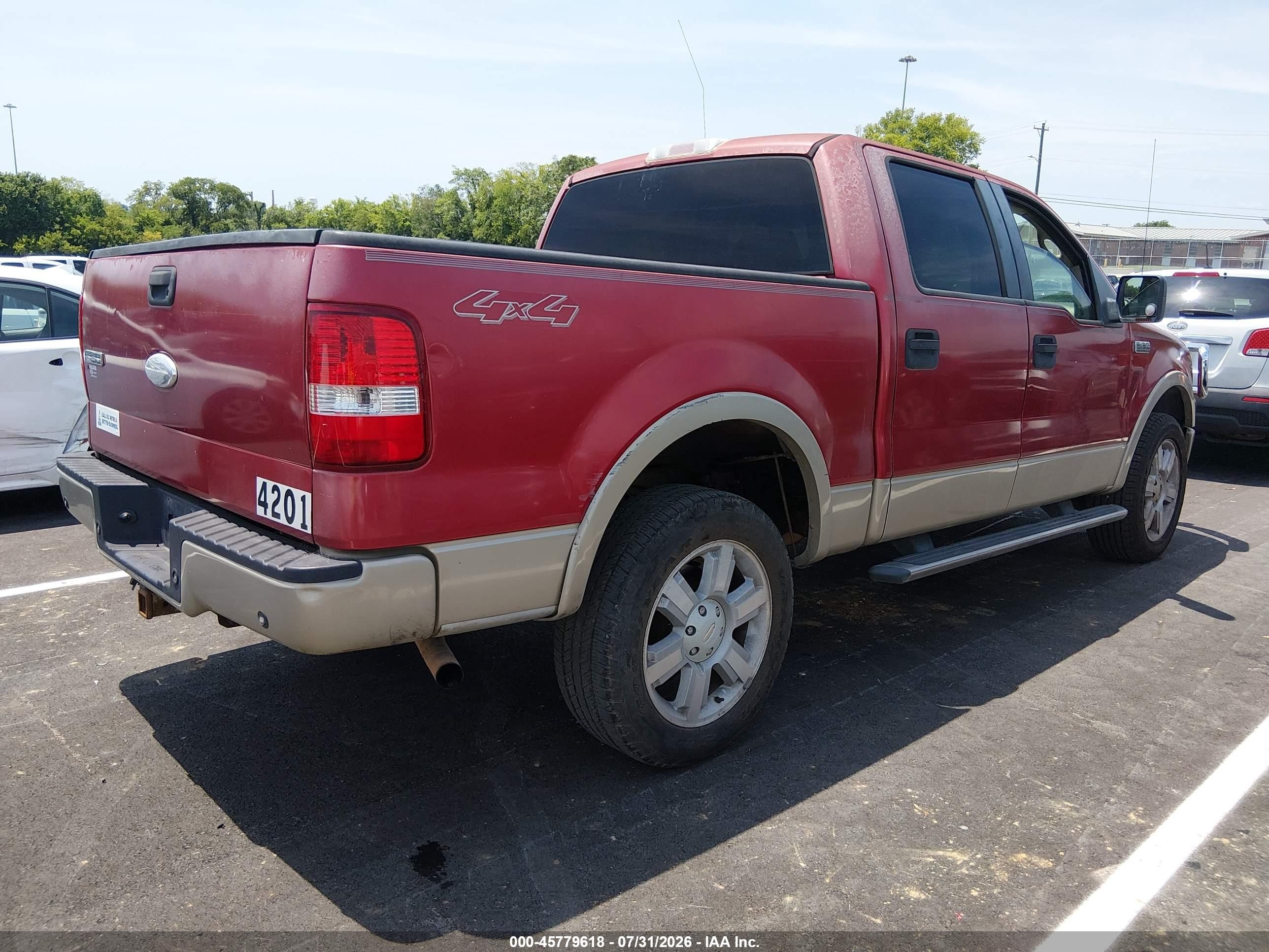 2007 Ford F-150 Fx4/lariat/xlt Red vin: 1FTPW14VX7FA33152