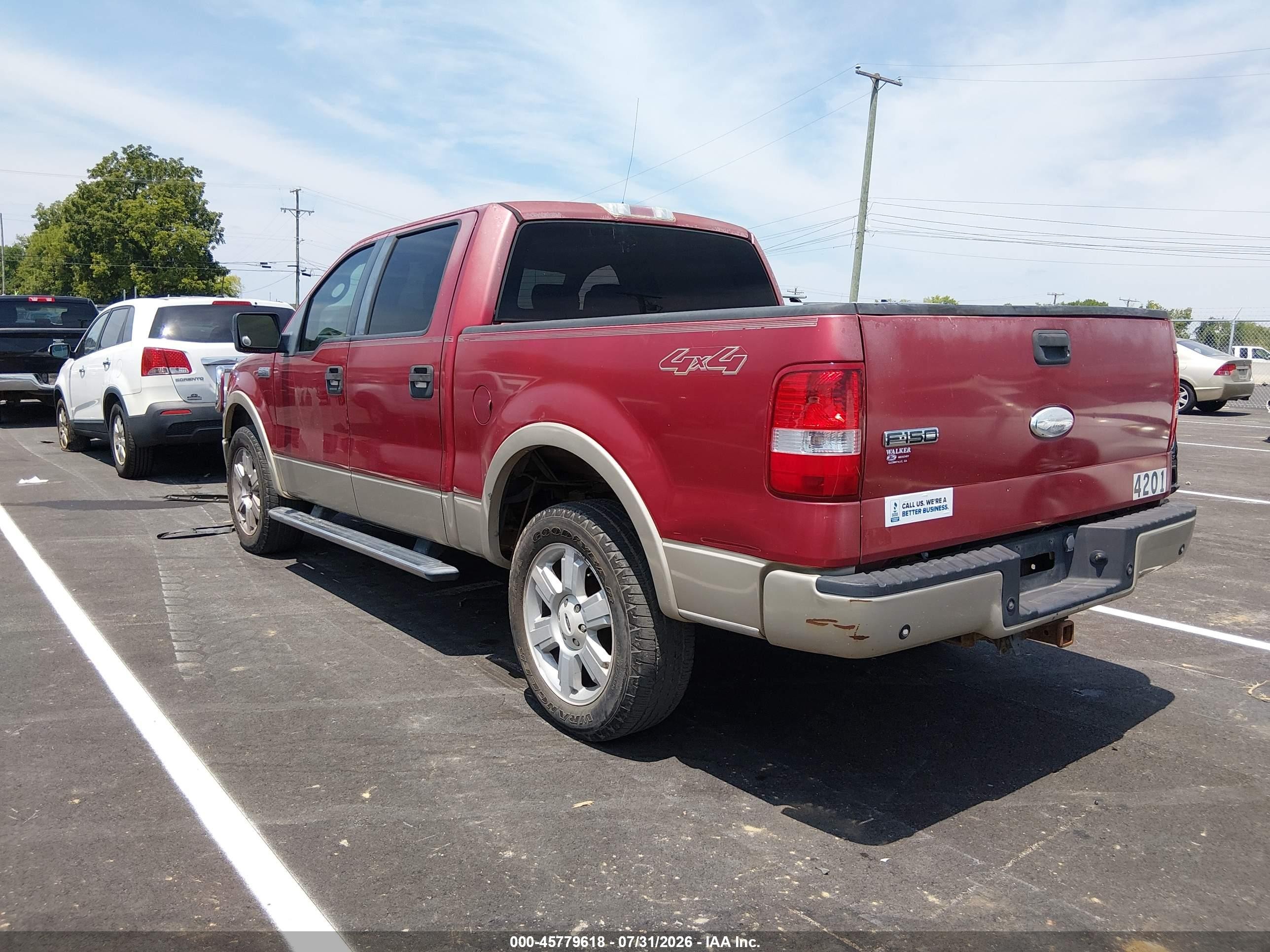 2007 Ford F-150 Fx4/lariat/xlt Red vin: 1FTPW14VX7FA33152