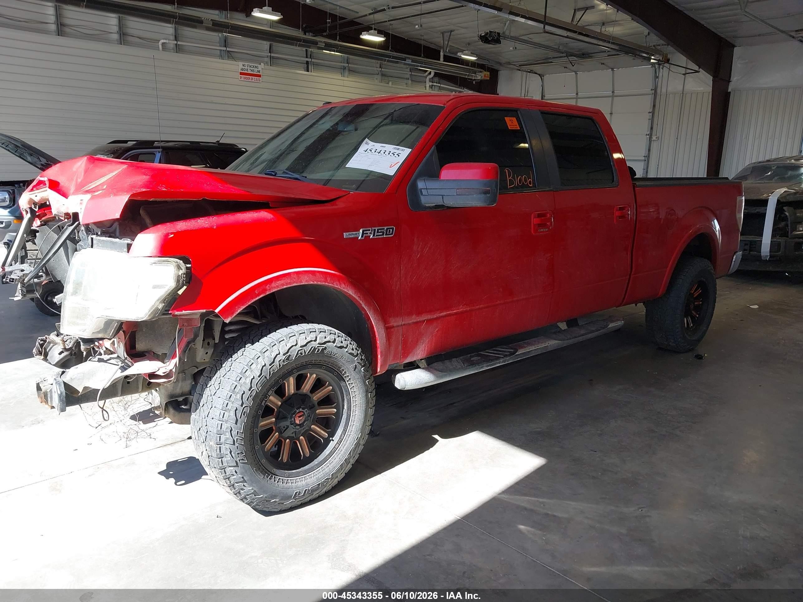 2009 Ford F-150 Fx4/king Ranch/lariat/platinum/xl/xlt Red vin: 1FTPW14VX9FA14653