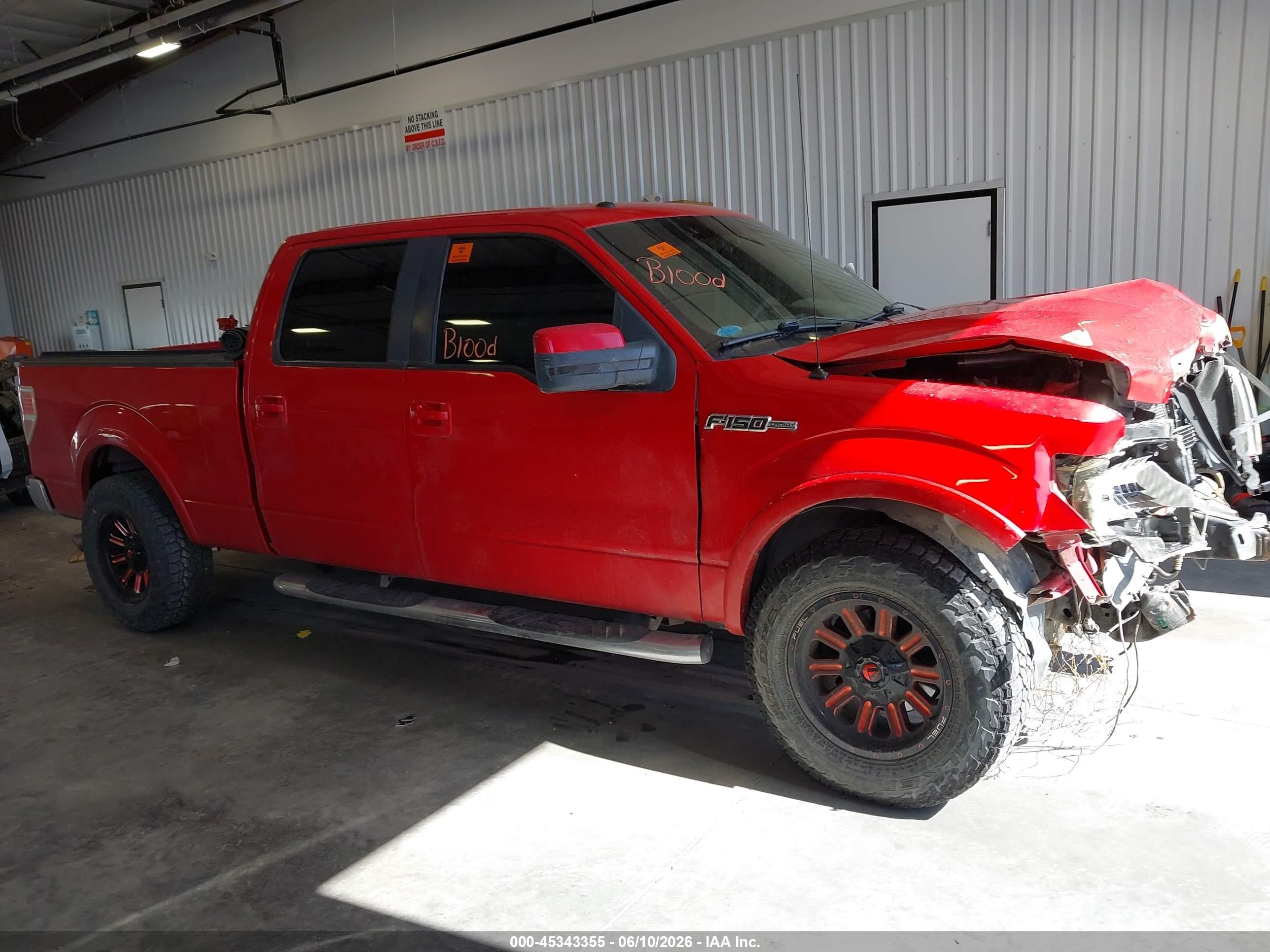 2009 Ford F-150 Fx4/king Ranch/lariat/platinum/xl/xlt Red vin: 1FTPW14VX9FA14653